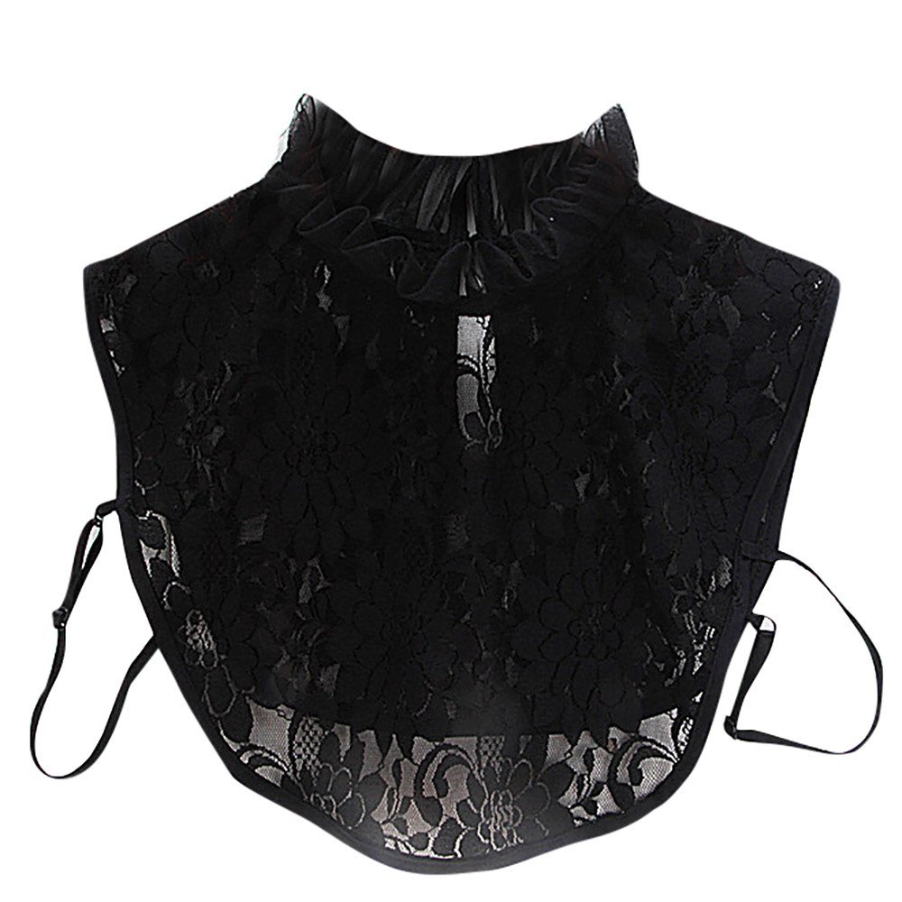 Women's Summer Fashion Tops - Stylish Blouse with Detachable Lace Floral False Collar | Perfect for Office Wear, Casual Outfits & Special Occasions