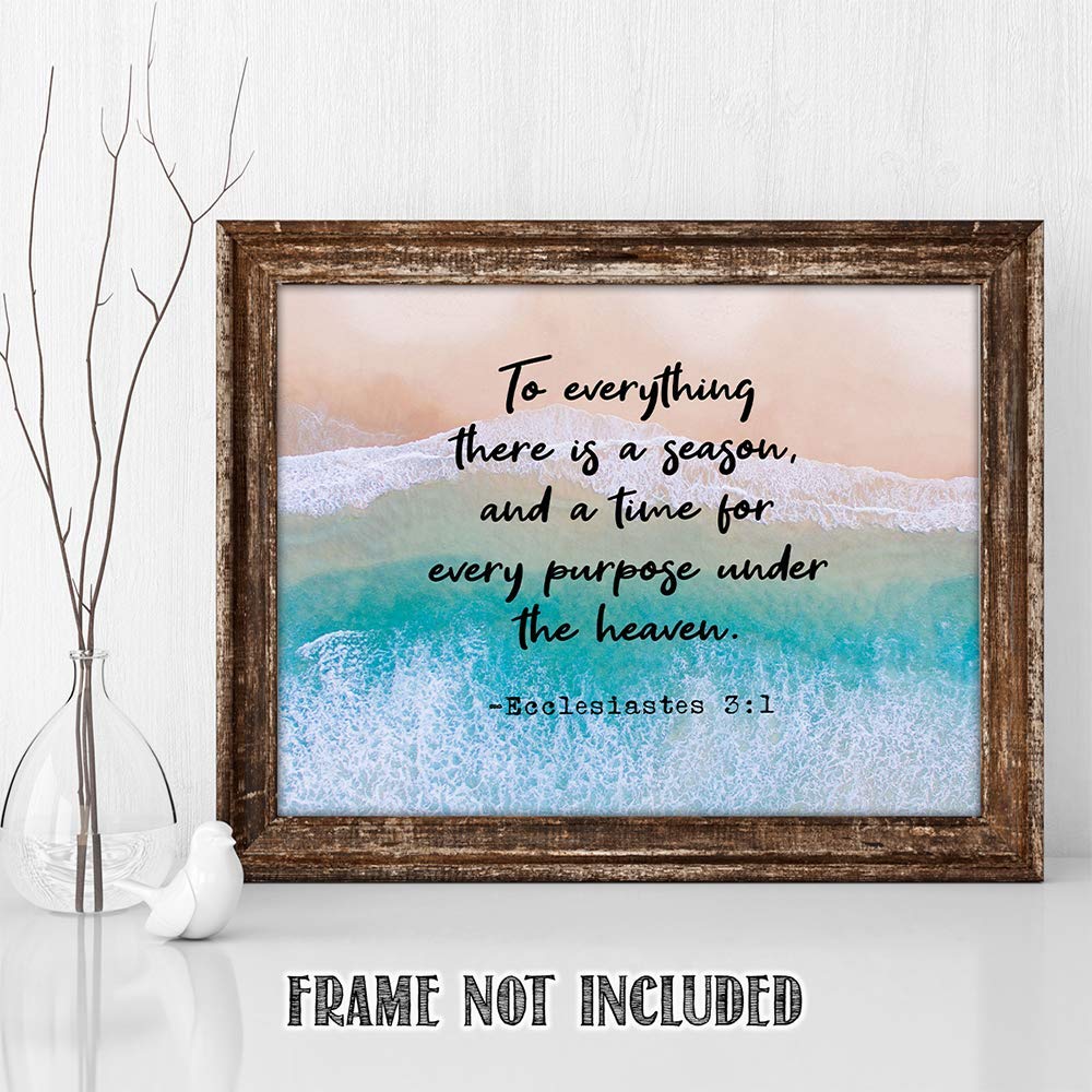 Inspirational Bible Quote Wall Art Print - Motivational Office Decor, Farmhouse & Living Room Wall Art for Men, Bedroom Decor - Perfect for Home, Office & Gifts