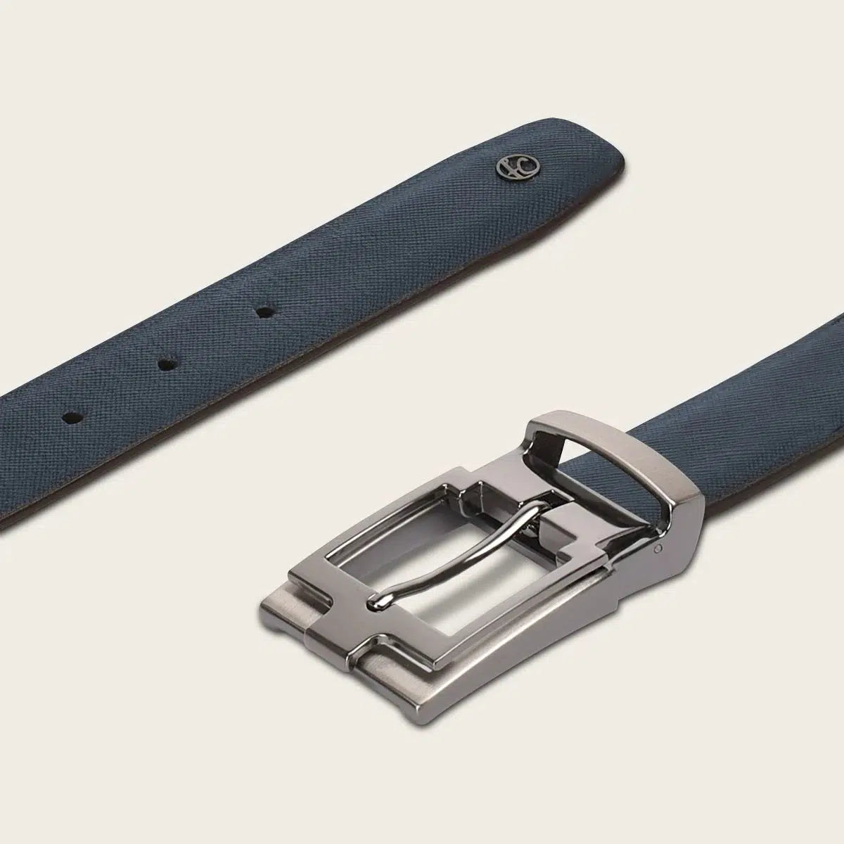 CS552RS Men's Cuadra Blue Casual Western Cowhide Leather Belt - Stylish & Durable for Everyday Wear, Jeans & Western Outfits