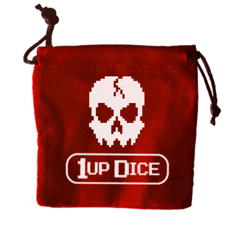 1UP Dice Polyhedral Set: Cackling Blood Skull - 7-Piece RPG Dice for Dungeons & Dragons, Pathfinder, and Tabletop Gaming - Perfect for D&D Enthusiasts and Fantasy Role-Playing Games