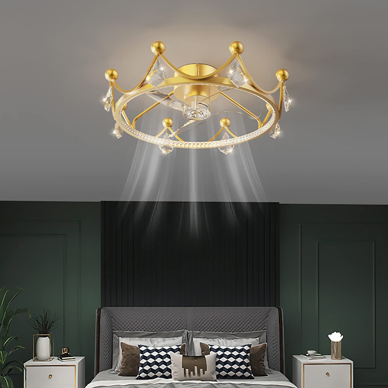 Nordic Minimalist Ceiling Fan with LED Light - Remote Control, Dimmable & Silent for Kids Room, Bedroom - Perfect for Cooling & Lighting in Modern Homes