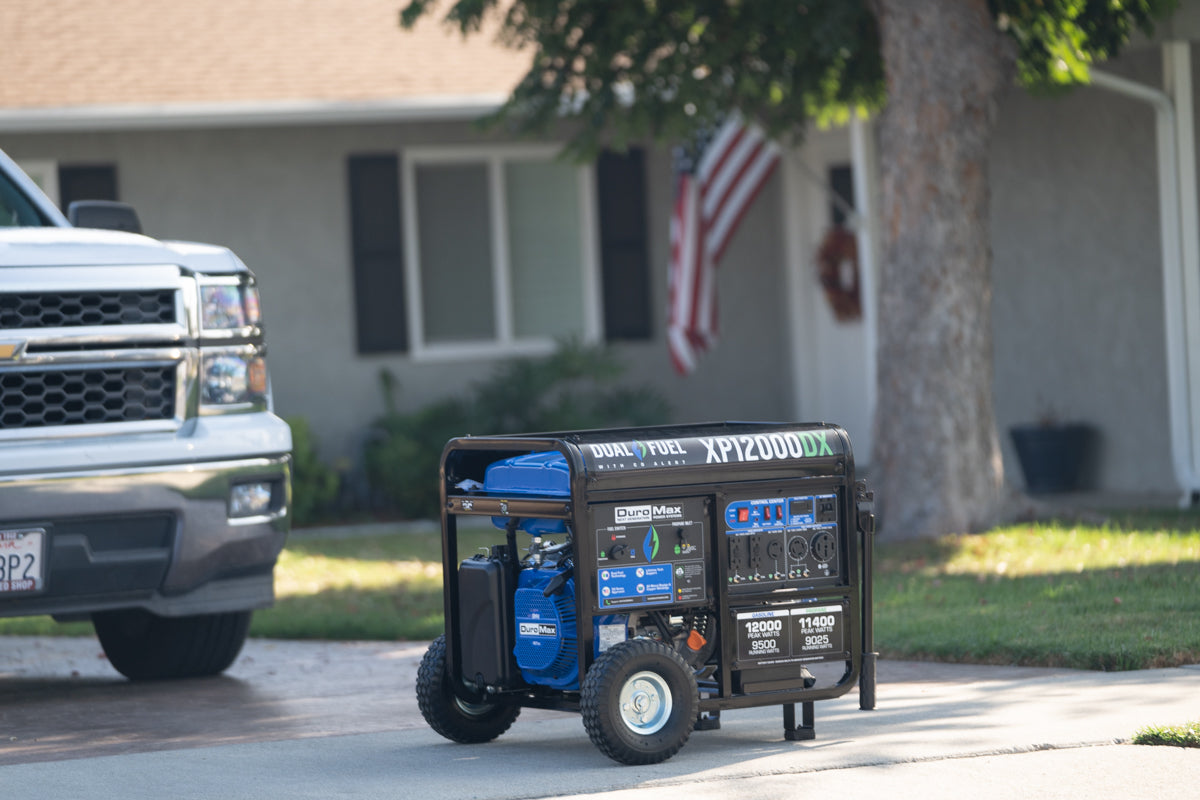 12,000W Dual Fuel Portable Generator with CO Alert - Reliable Backup Power for Home, Camping & Emergency Use