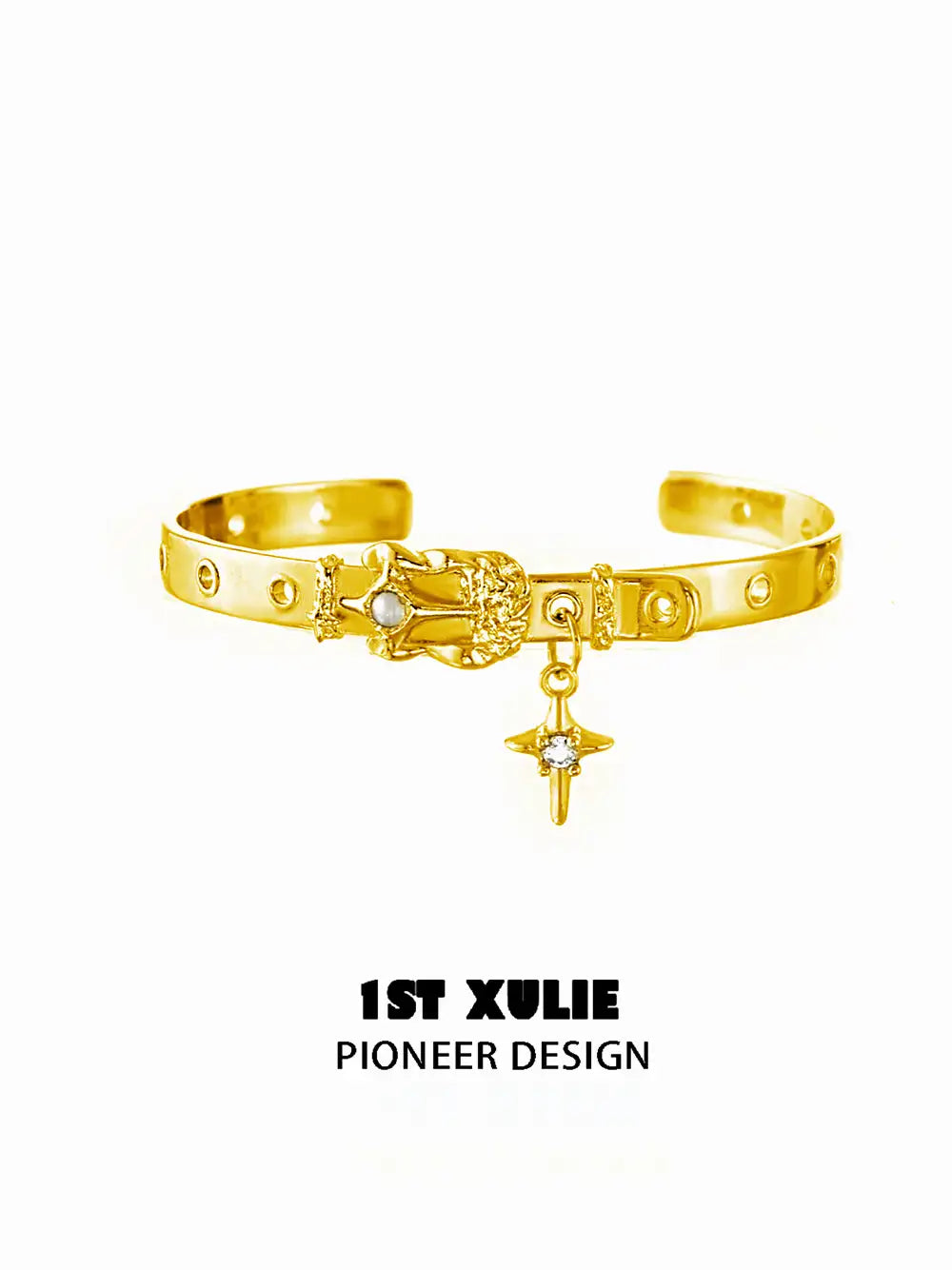 18K Gold Plated & Platinum Plated Belt Shaped Bracelet for Women - Trendy Star Trails Design Jewelry Gift for Birthday, Anniversary & Special Occasions