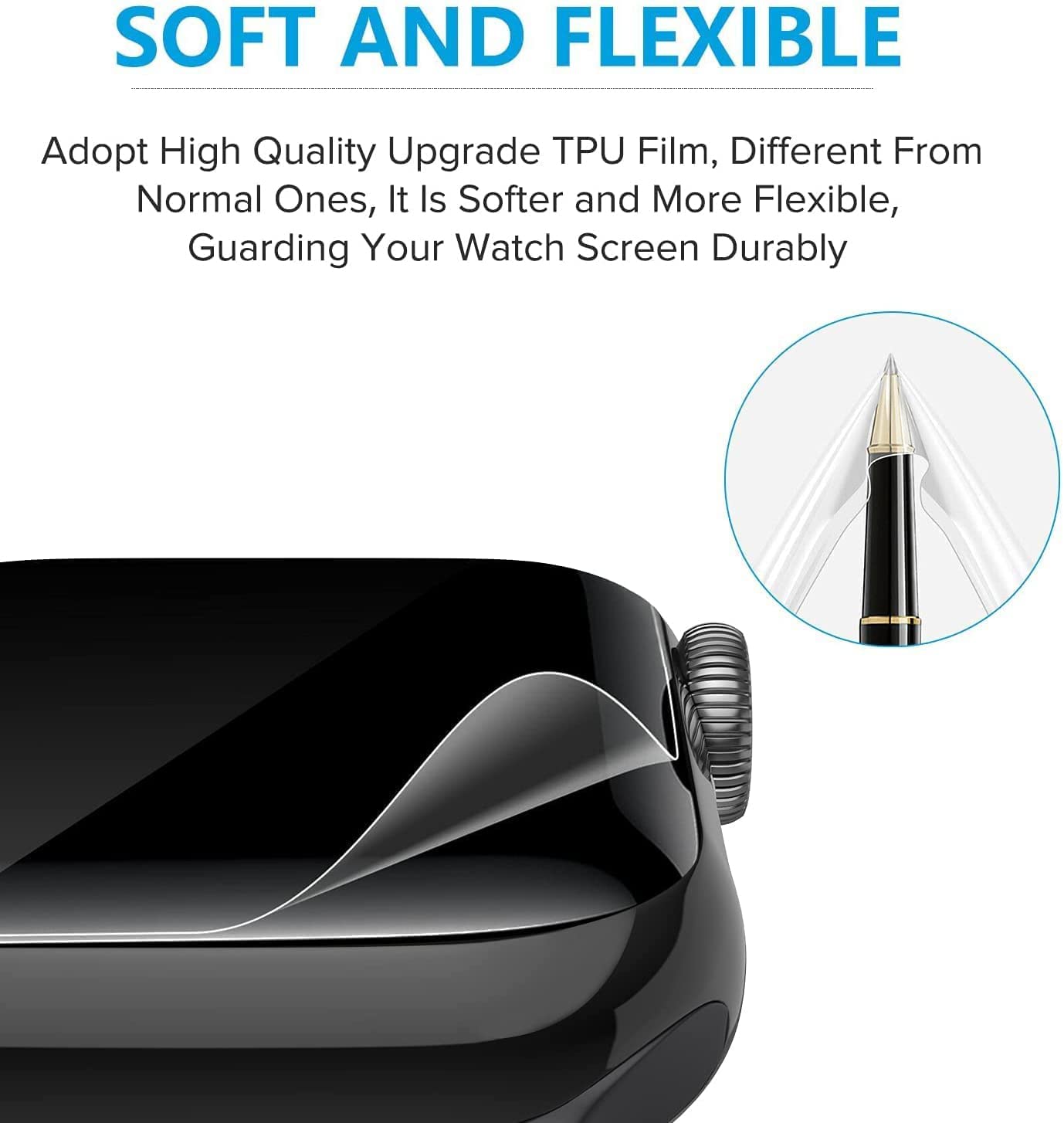 Fire-Boltt Solaris 1.78 Inch Smart Watch Screen Protector - 2 Pack 9H Hardness TPU Film, Anti-Scratch, Touch Sensitive, Ultra Thin & Durable for Workouts, Running & Daily Use