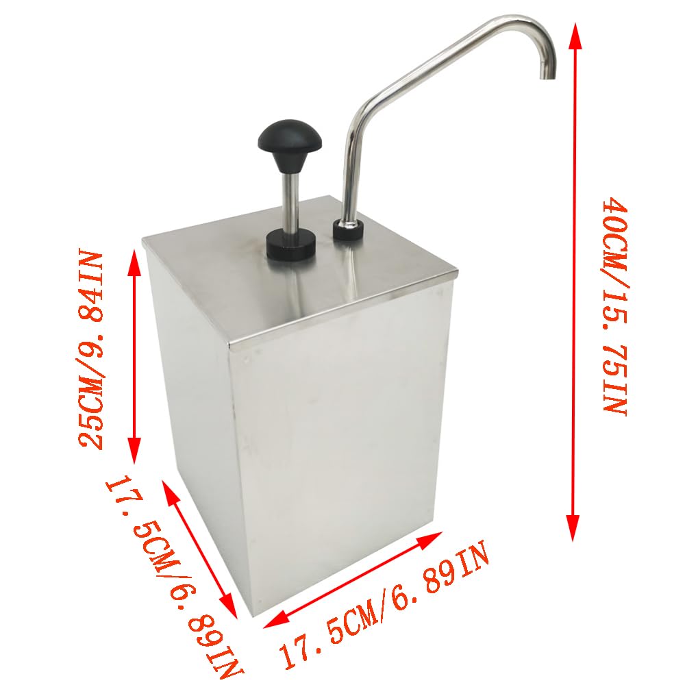 Stainless Steel Single Head Sauce Pump - 25L Commercial Condiment Dispenser for Juice, Syrup & Dressings | Ideal for Restaurants, Cafes & Catering Services