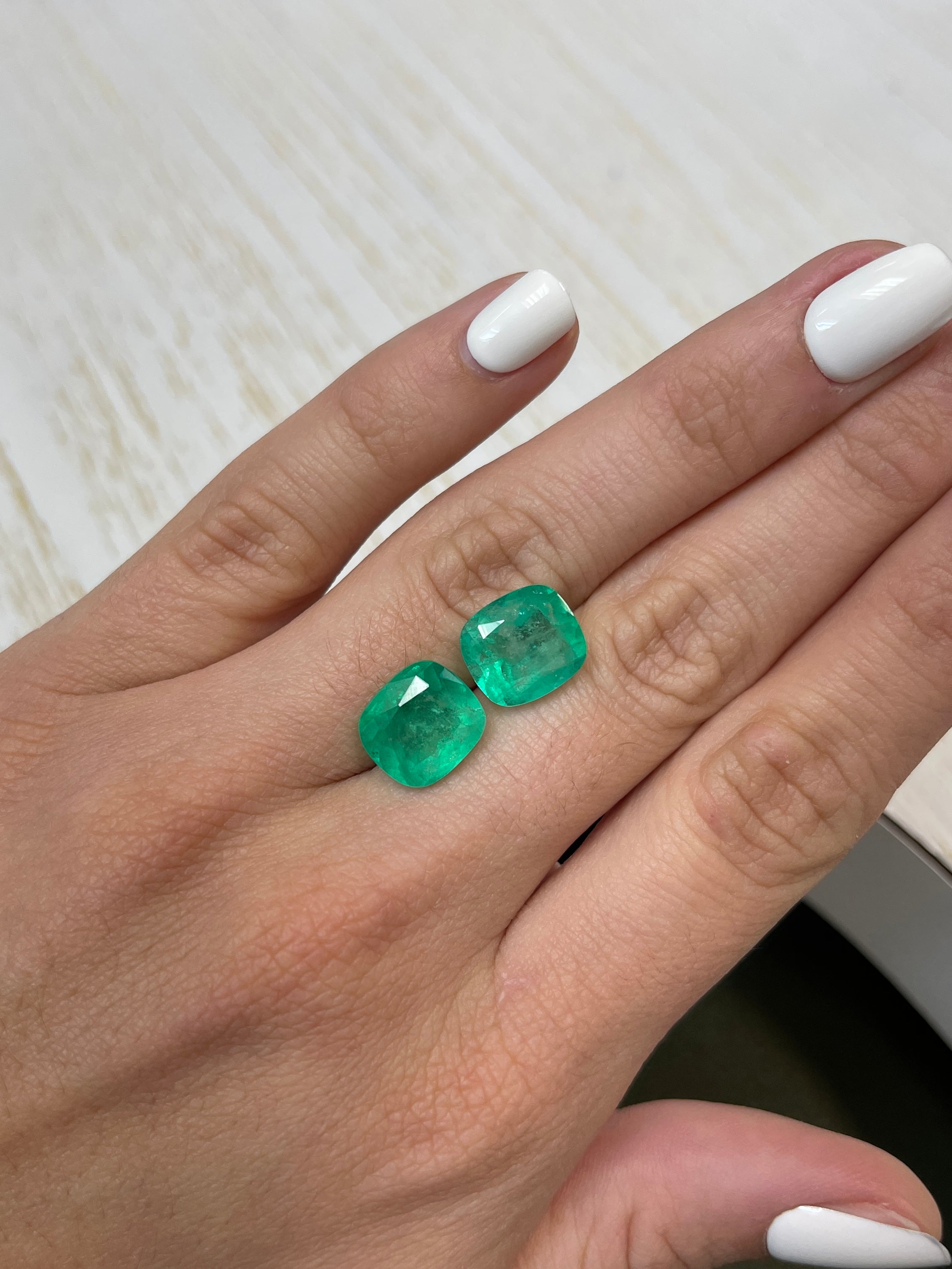 Natural Colombian Loose Emeralds 11.11tcw 12x11mm Cushion Cut - Yellowish Green Gemstones for Jewelry Making, Engagement Rings & Luxury Gifts