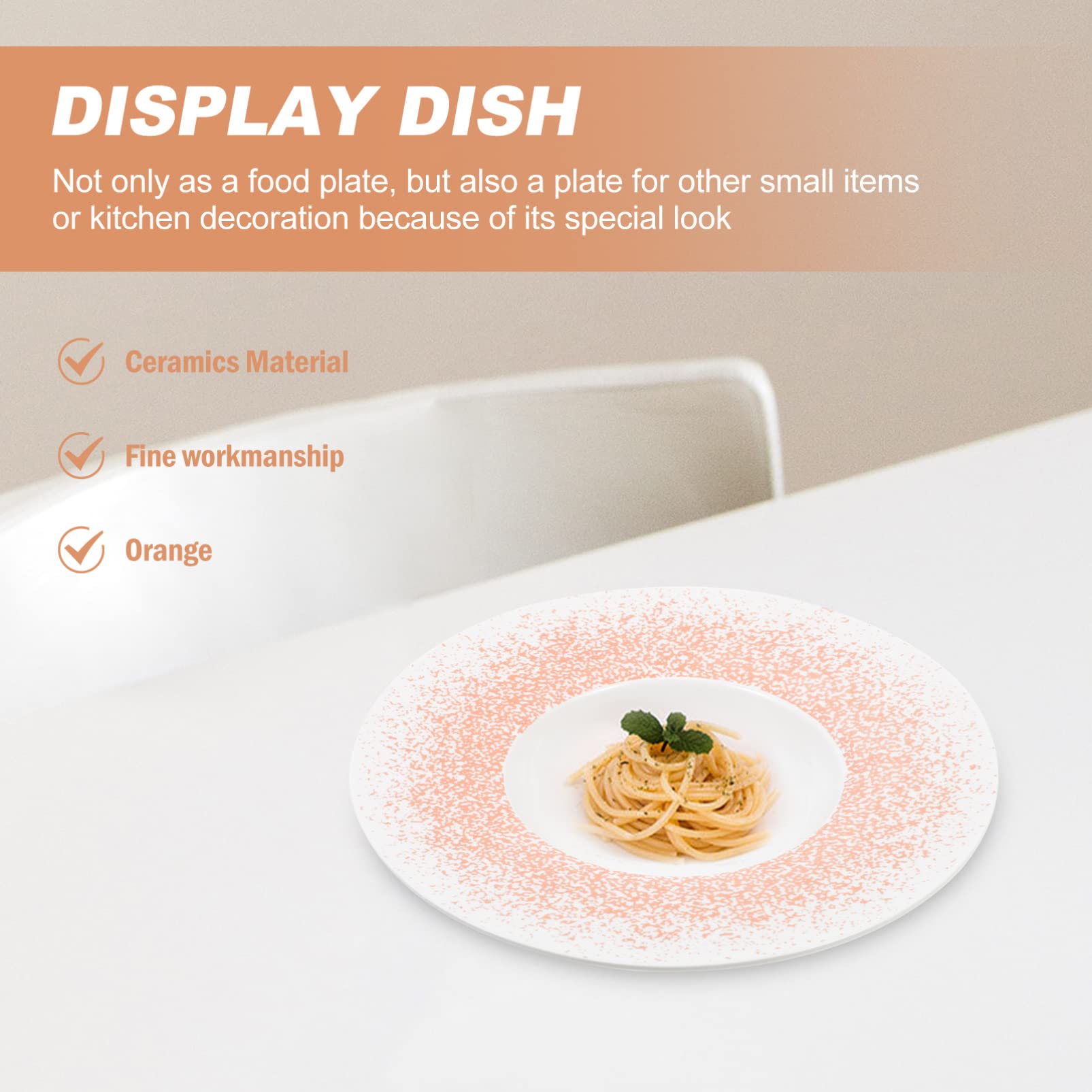 Premium Hemoton Porcelain Salad Plate Set - 1-Piece Rimmed Serving Bowl, Shallow Dish for Party Snacks, Candy & Appetizers | Elegant Ceramic Round Platter for Dining, Entertaining & Home Decor