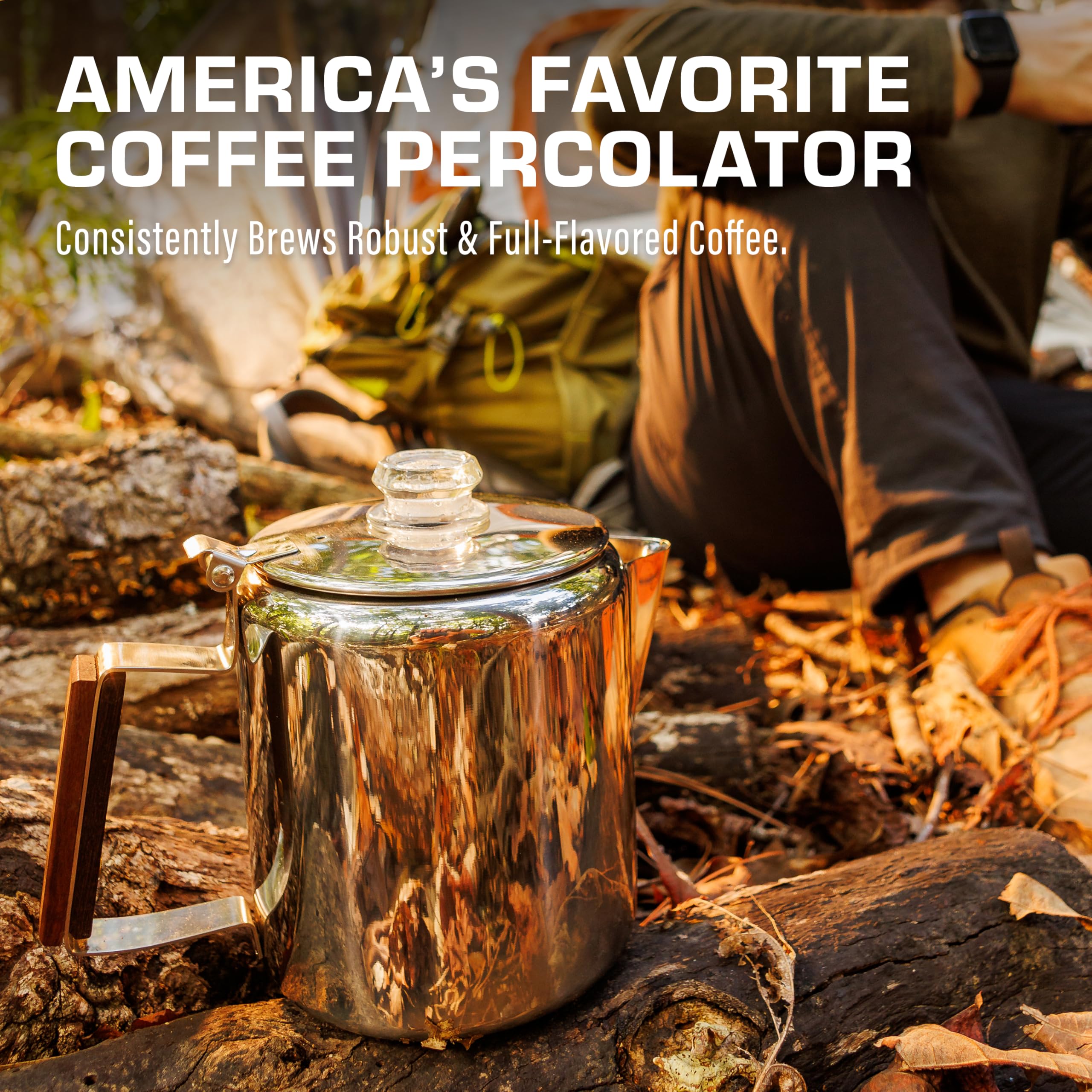 COLETTI Bozeman 6-Cup Stainless Steel Percolator Coffee Pot - Classic Camping & Outdoor Coffee Maker - BPA-Free & Aluminum-Free - Perfect for Camping, Hiking, and Home Brewing