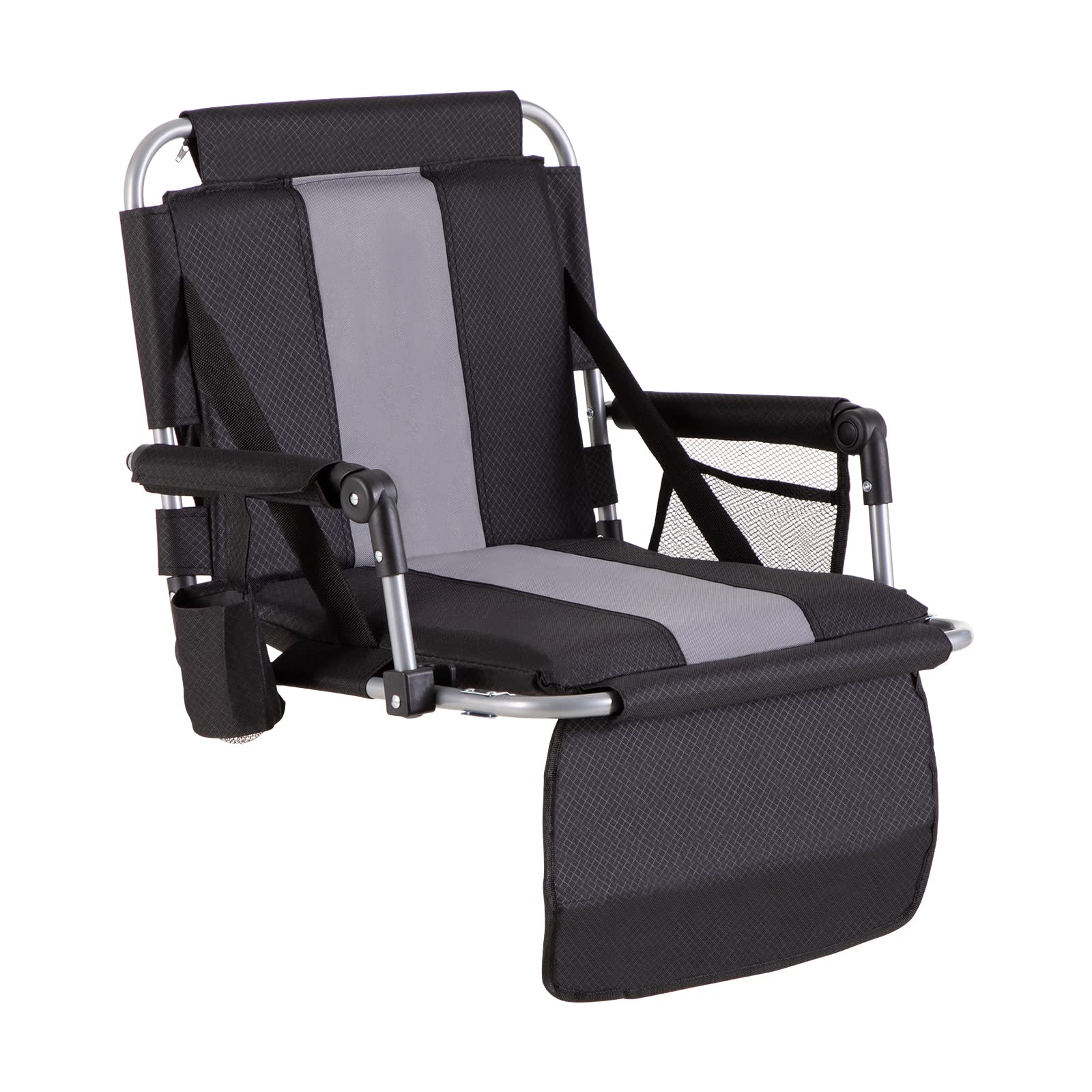 **GREEN PARTY Portable Stadium Seat with Armrest & Back Support – Lightweight Folding Bleacher Chair for Outdoor Events, Sports Games & Camping – Includes Cup Holder, Mesh Bag & Hide Hooks**