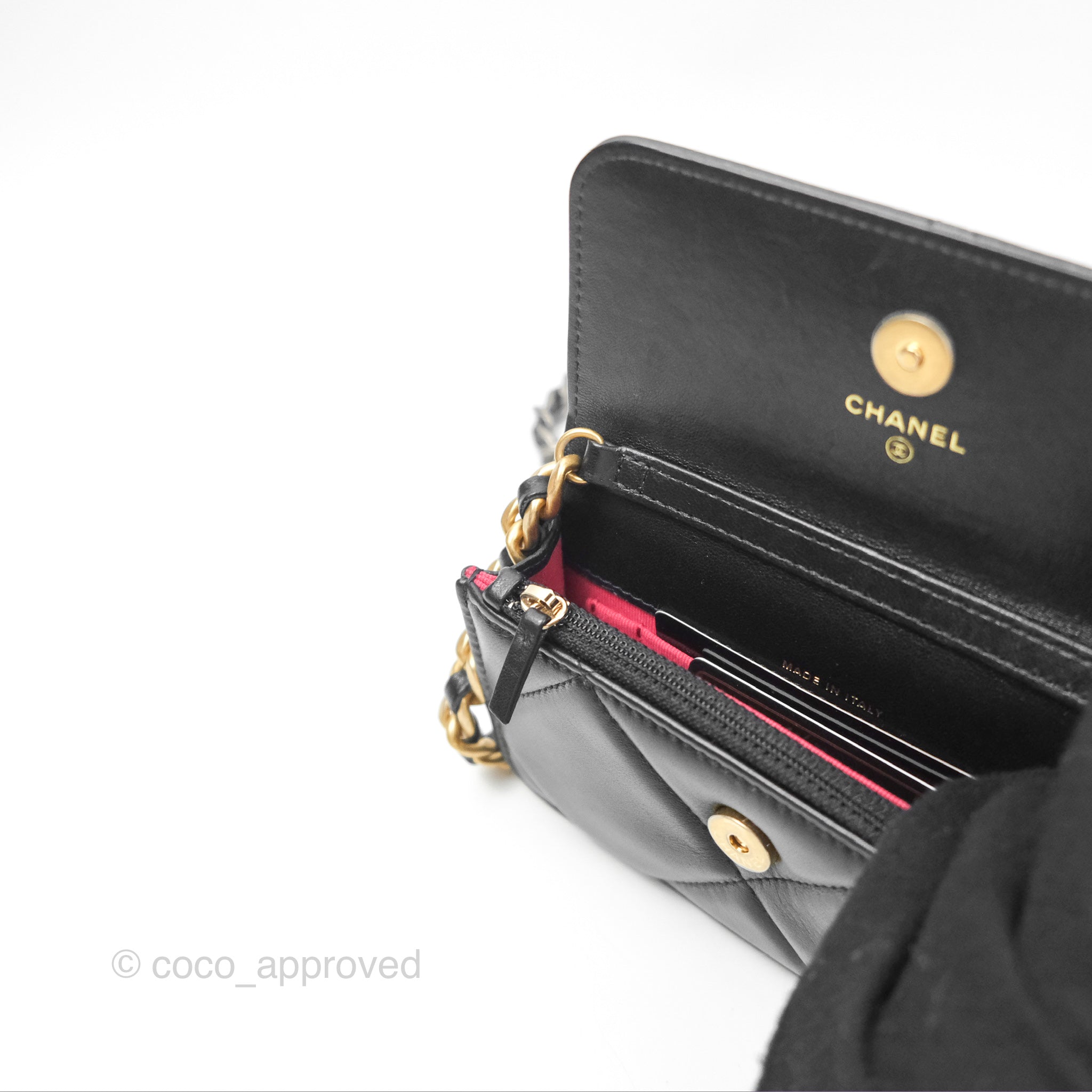 Chanel 19 Clutch With Chain Black Lambskin Mixed Hardware - Luxury Designer Crossbody Bag for Women, Perfect for Evening Parties & Special Occasions