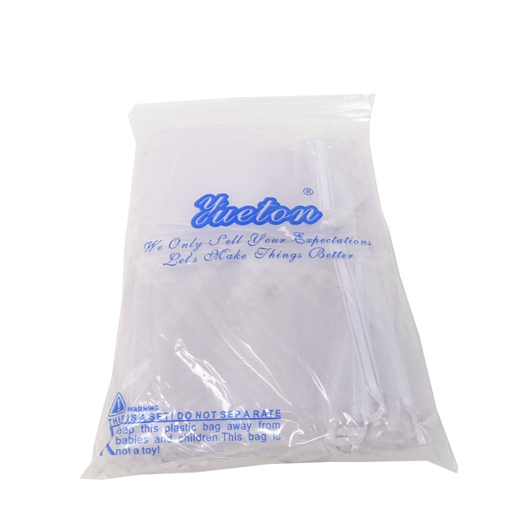 100Pcs 4x6 Inch White Organza Jewelry Pouches - Premium Wedding Favor Bags, Party Gift Bags & Candy Bags for Bridal Showers, Baby Showers, Birthday Parties and Special Events