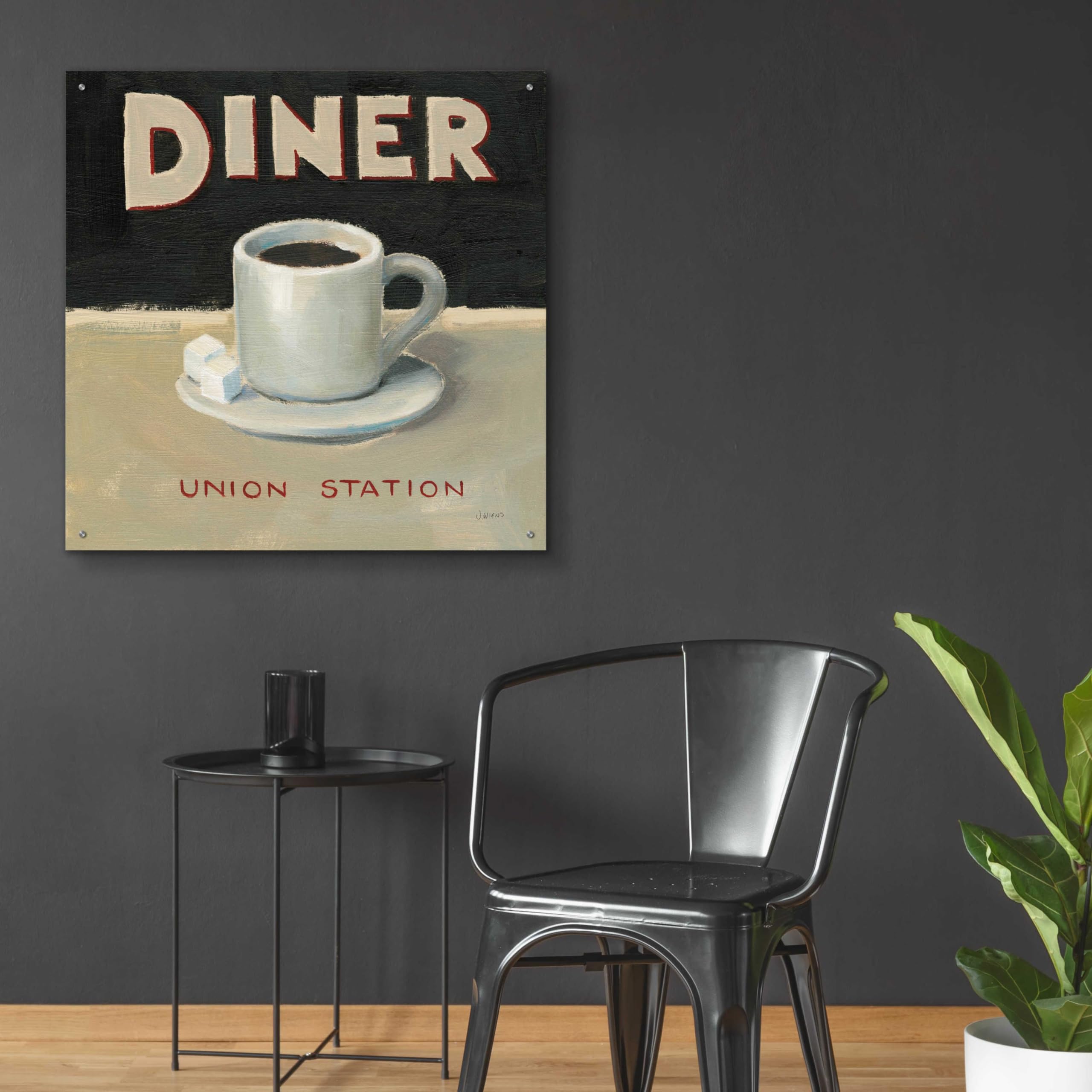 Epic Art 'Coffee Spot II' by James Wiens - 36x36 Inch Acrylic Glass Wall Art Painting for Living Room, Bedroom & Office Decor