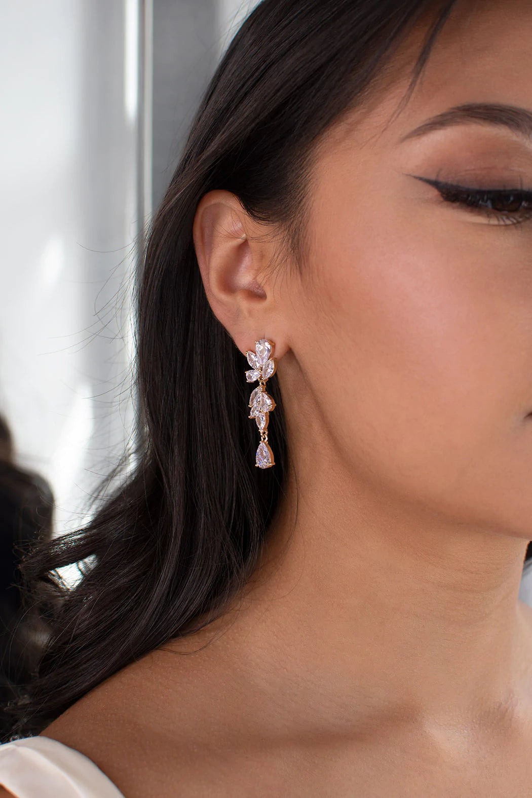 Clara Crystal Cluster Drop Bridal Earrings - Elegant Wedding Jewelry for Bride, Bridesmaids & Formal Events | Perfect for Weddings, Prom & Evening Occasions