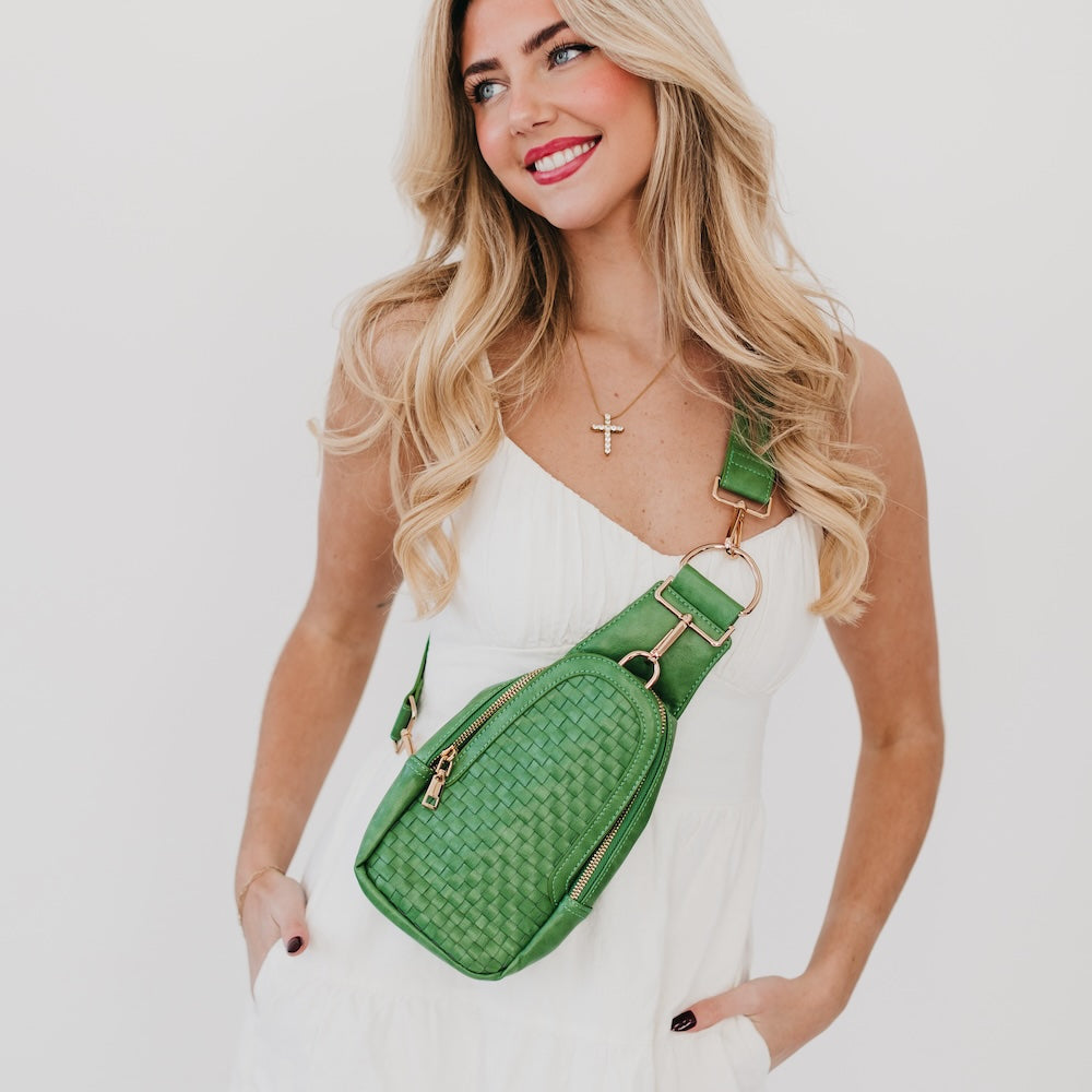 Waverly Woven Sling Bag for Women - Lightweight Crossbody Purse with Adjustable Strap, Perfect for Travel, Shopping & Everyday Use