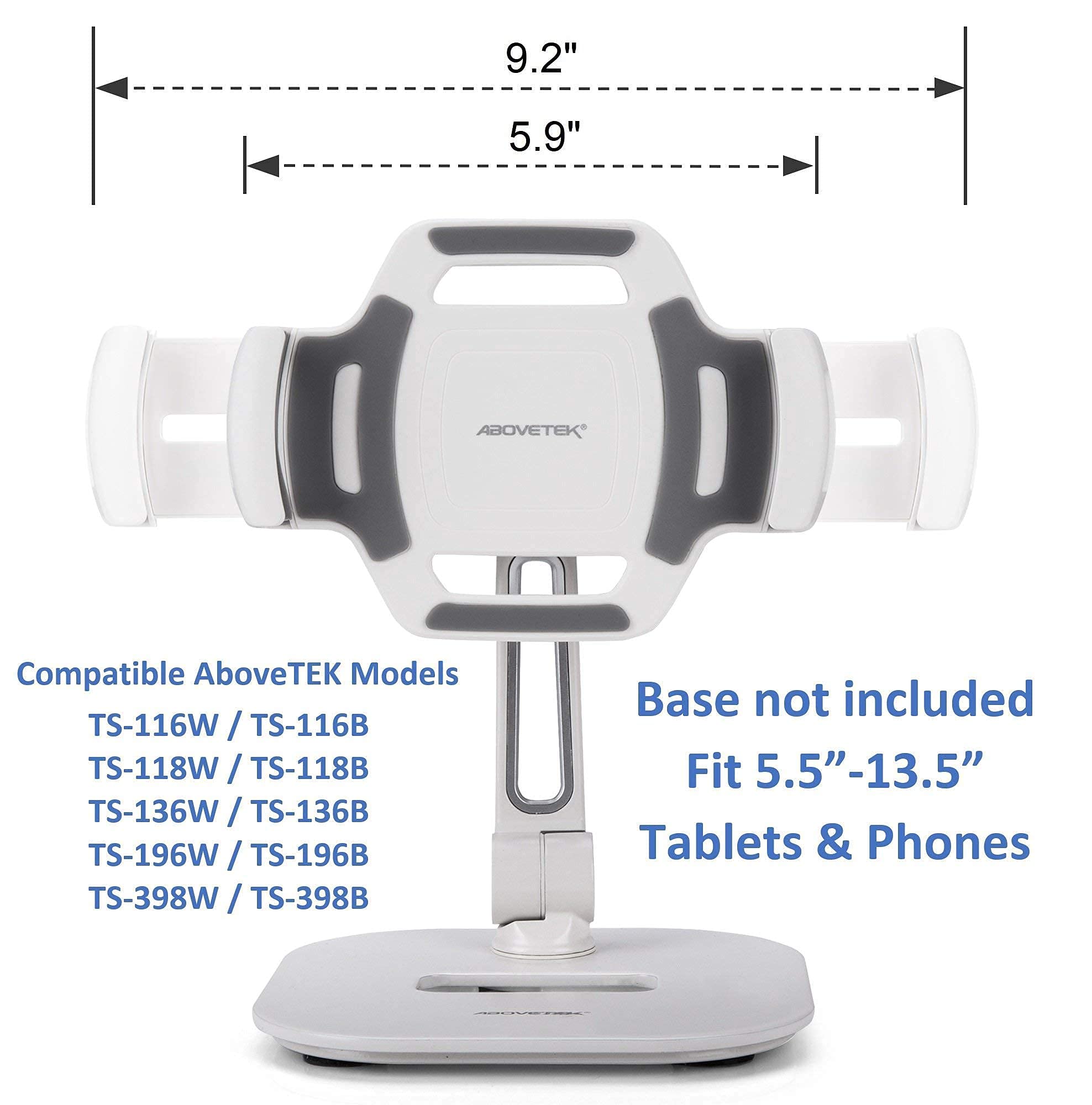 AboveTEK Premium Aluminum Tablet Stand Holder - Adjustable for 4-13.5