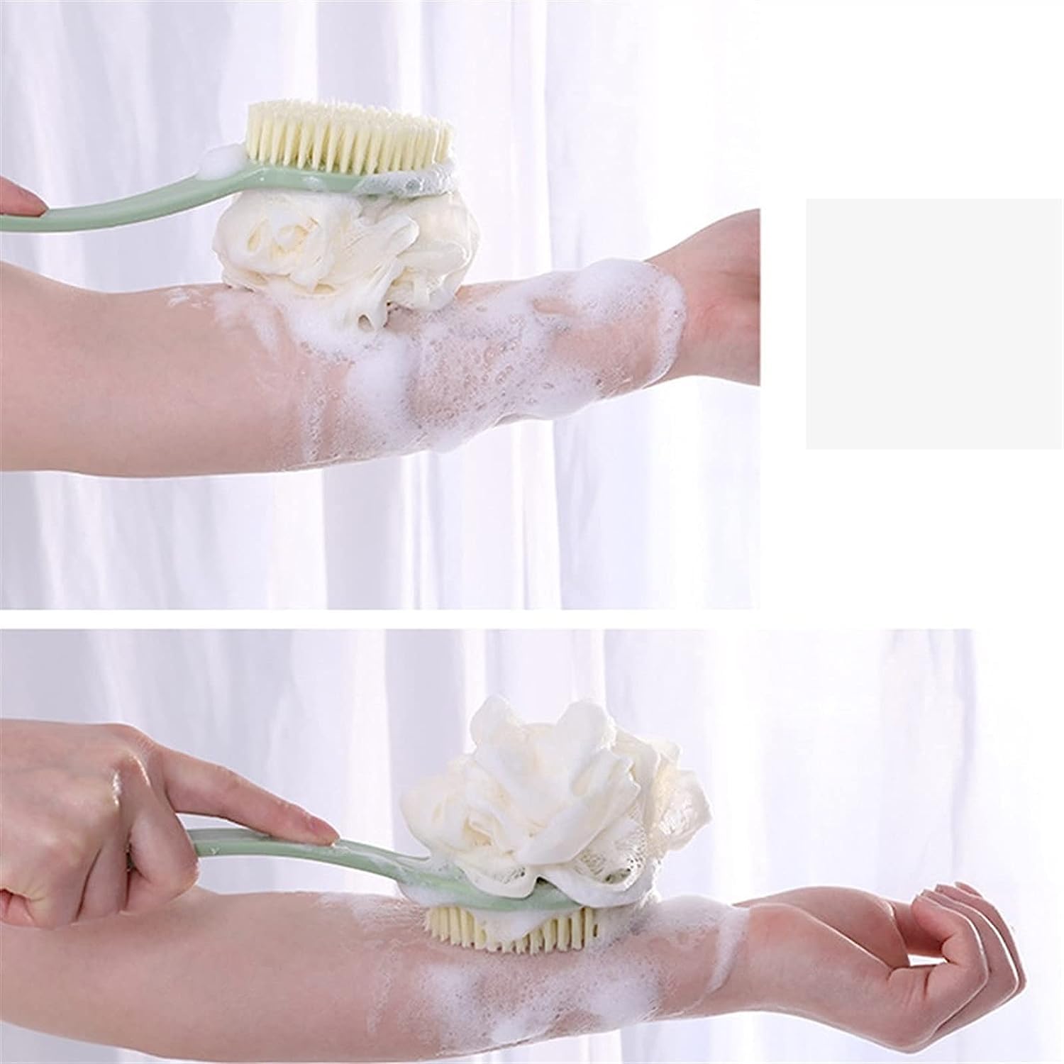 Skyrich Long Handle Shower Brush - Exfoliating Back Scrubber with Soft Bristles for Deep Cleaning | Bath & Body Care Essential for Men & Women | Perfect for Hard-to-Reach Areas & Sensitive Skin