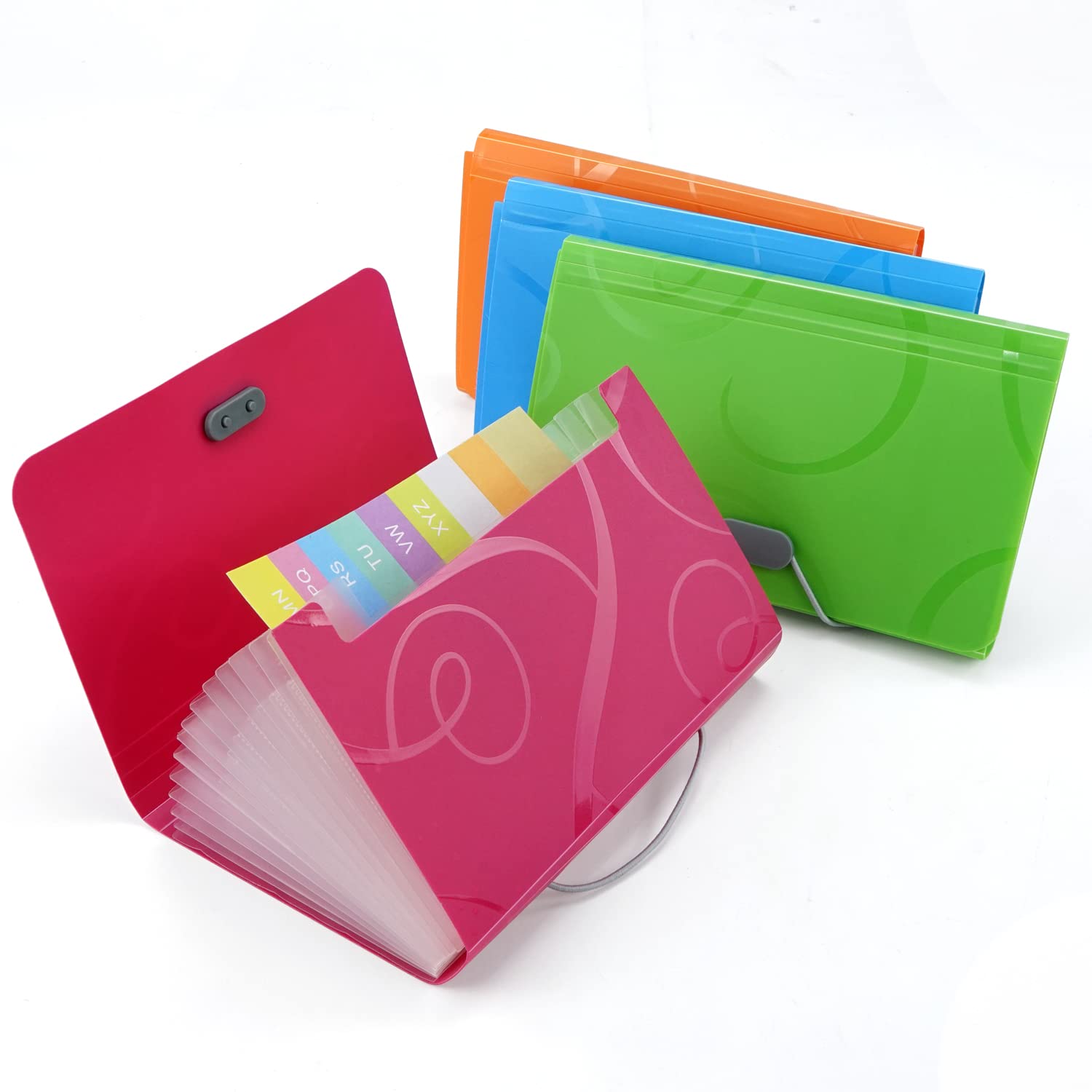 EKIND 7x4.5 Inch Expandable Portable File Organizer - 13 Pocket Accordion Folder for Receipts, Coupons, Business Cards & Tax Documents | A6 Plastic Wallet | 4-Piece Colorful Mini Expanding Folders Set | Perfect for Office, Home & Travel Organization