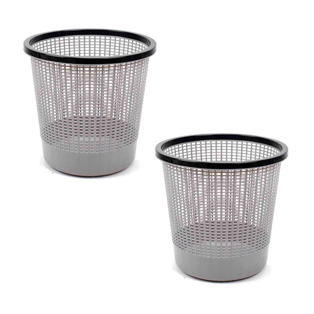 2 Pack Large Plastic Trash Cans for Bathroom, Kitchen, Bedroom & Toilet - Coverless Hollow Design, Waste Bin for Household & Office Use - Perfect for Recycling & Waste Classification (Color: C)