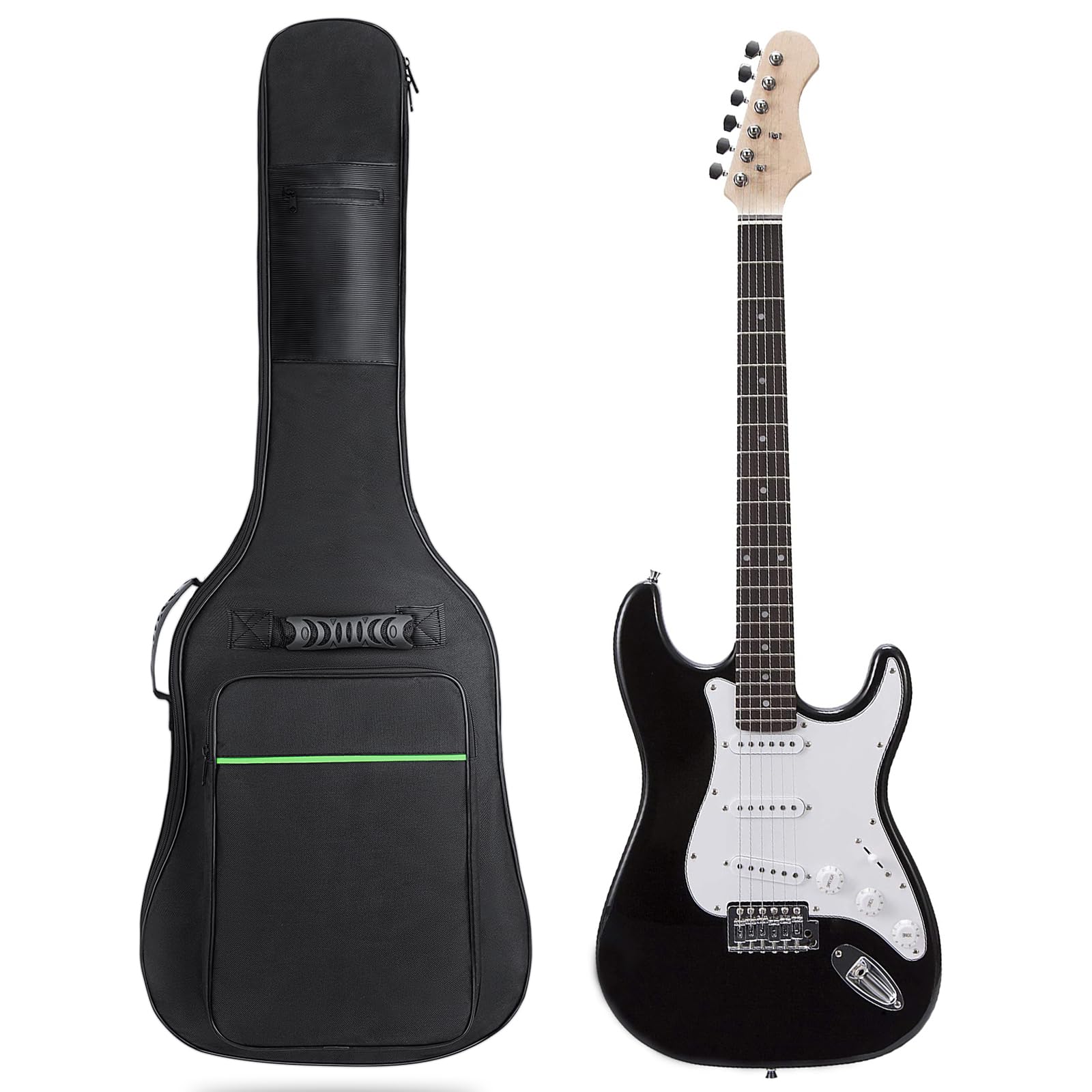 39 Inch Electric Guitar Gig Bag - 7mm Thick Padding, Waterproof & Durable Case with Neck Strap & Multiple Pockets (Black) - Perfect for Travel, Gigging & Electric Guitar Storage