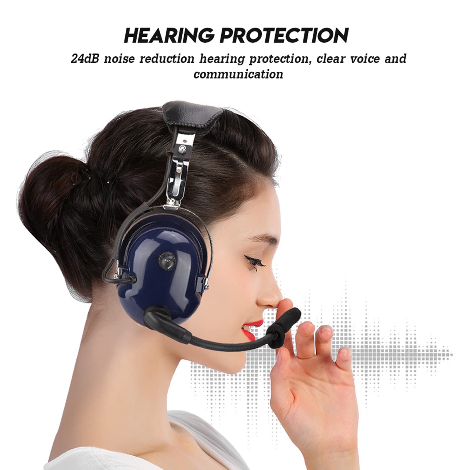 Professional Aviation Helmet for Pilots - Dual Grip Design, Adjustable Headband & 3.5mm Noise Cancelling Headset - Perfect for Flight Training, Helicopter Flying & Airshows