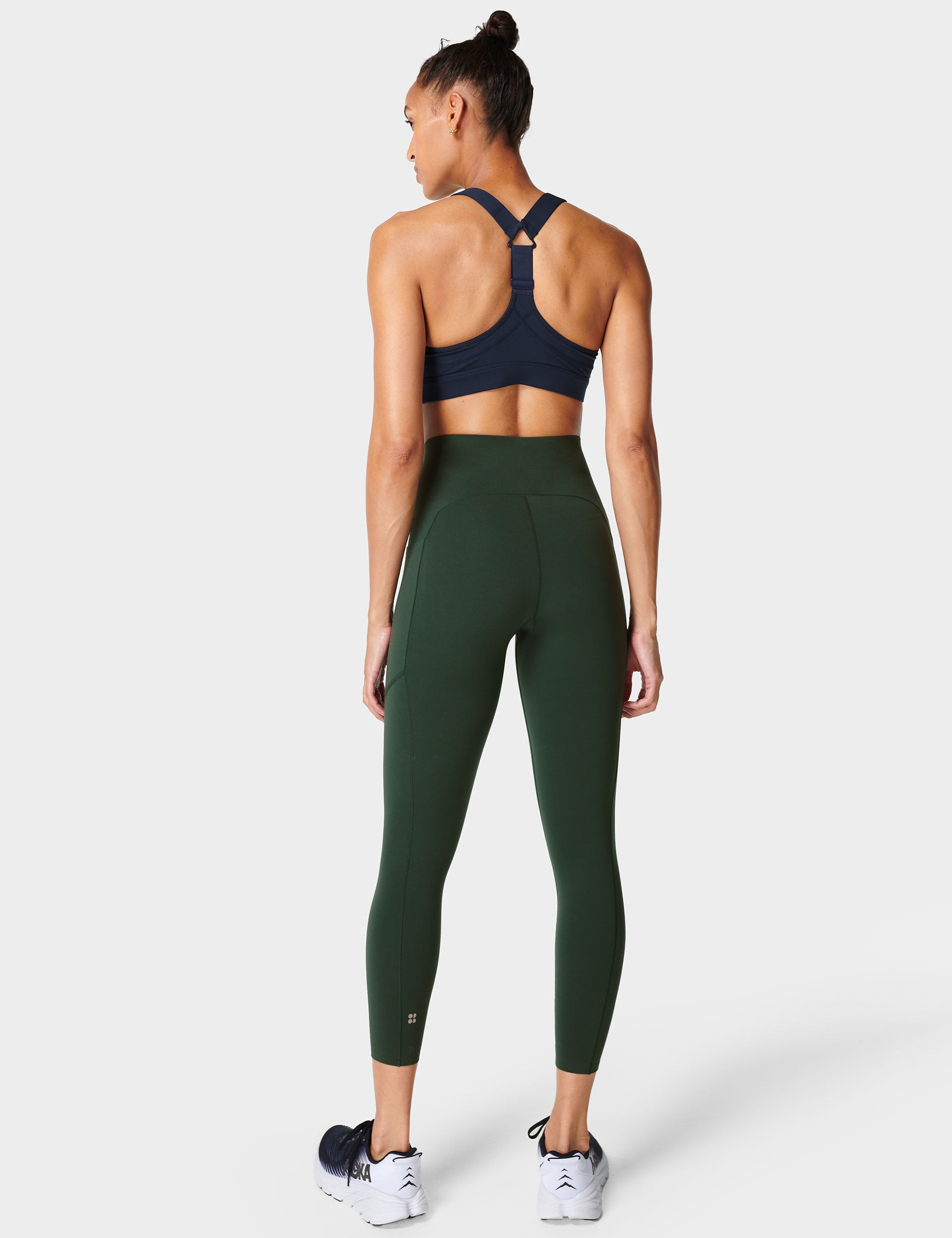 Power UltraSculpt High Waisted Gym 7/8 Leggings for Women - Trek Green - Moisture Wicking & Tummy Control Workout Leggings for Yoga, Running & Fitness Training