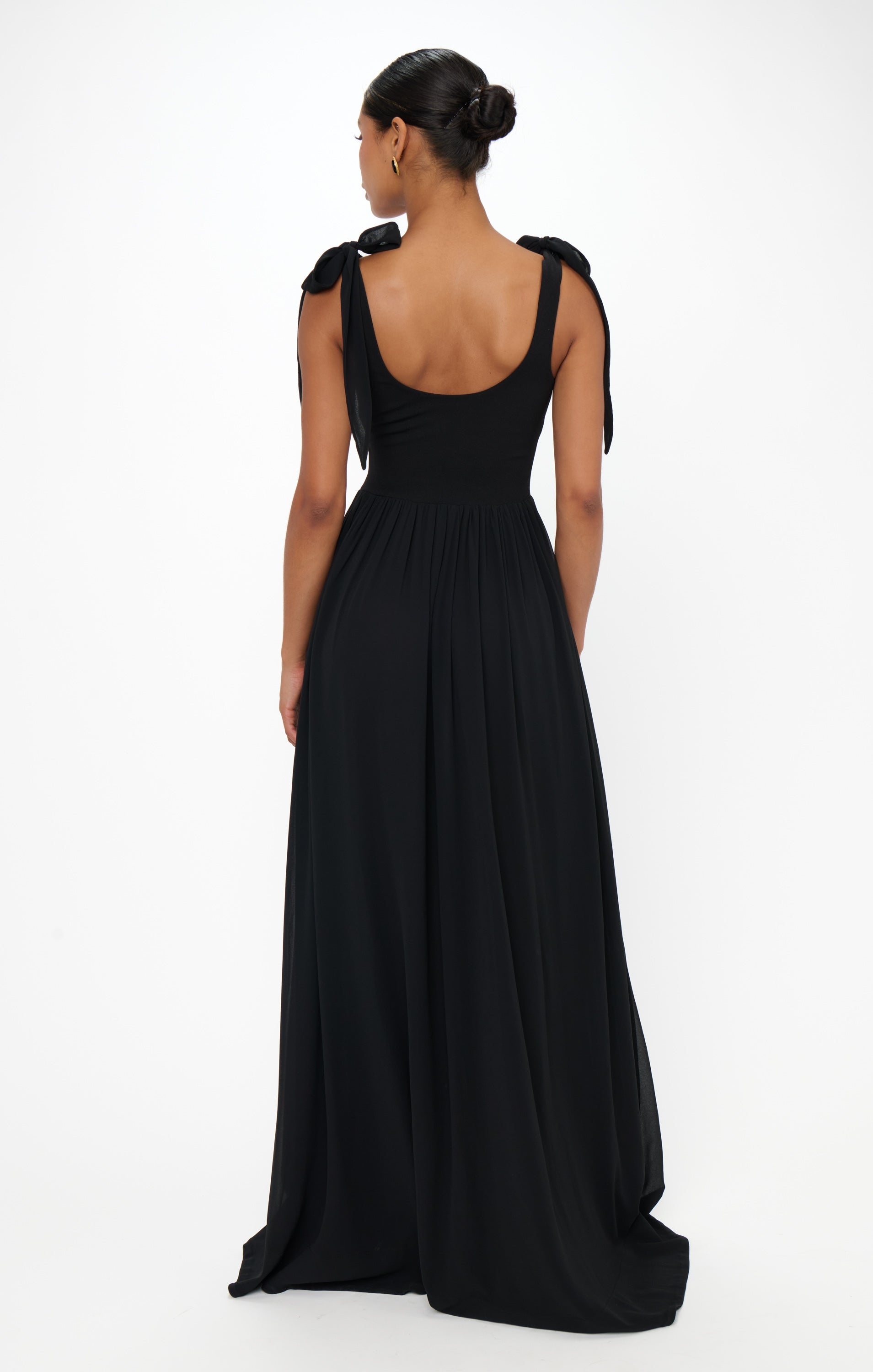 Harper Maxi Dress - Elegant Black Chiffon Long Dress for Women | Perfect for Weddings, Parties & Evening Events