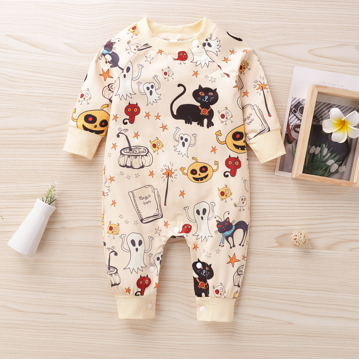 Halloween Baby Jumpsuit - Cute Printed Halloween Outfit for Infants & Toddlers - Perfect for Trick-or-Treating, Costume Parties & Photo Shoots
