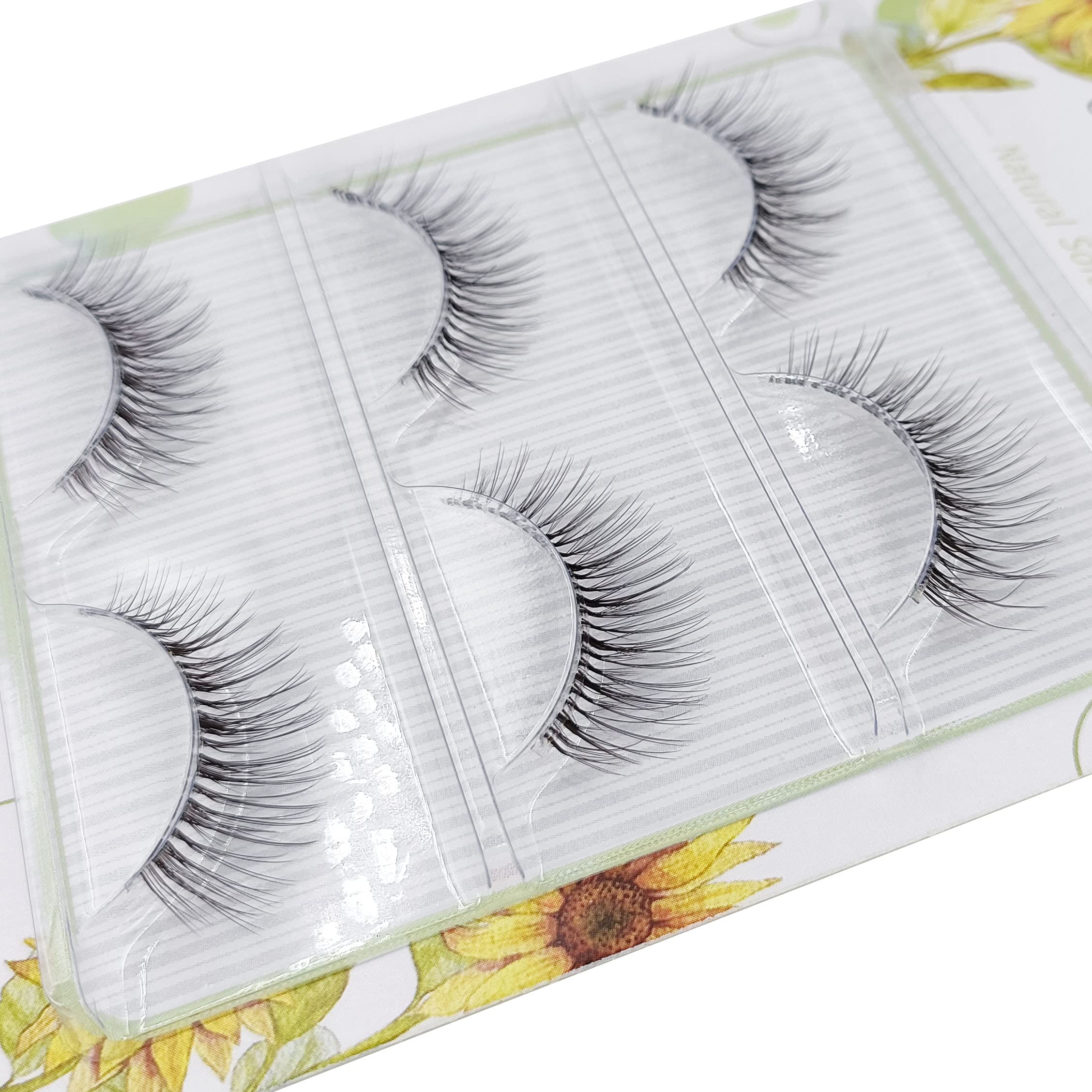 3 Pairs 3D Mink Lashes - Natural Wispy False Eyelashes for Nude Look, Big Eyes | Daily Wear, Bridal Makeup, Student & Party Use