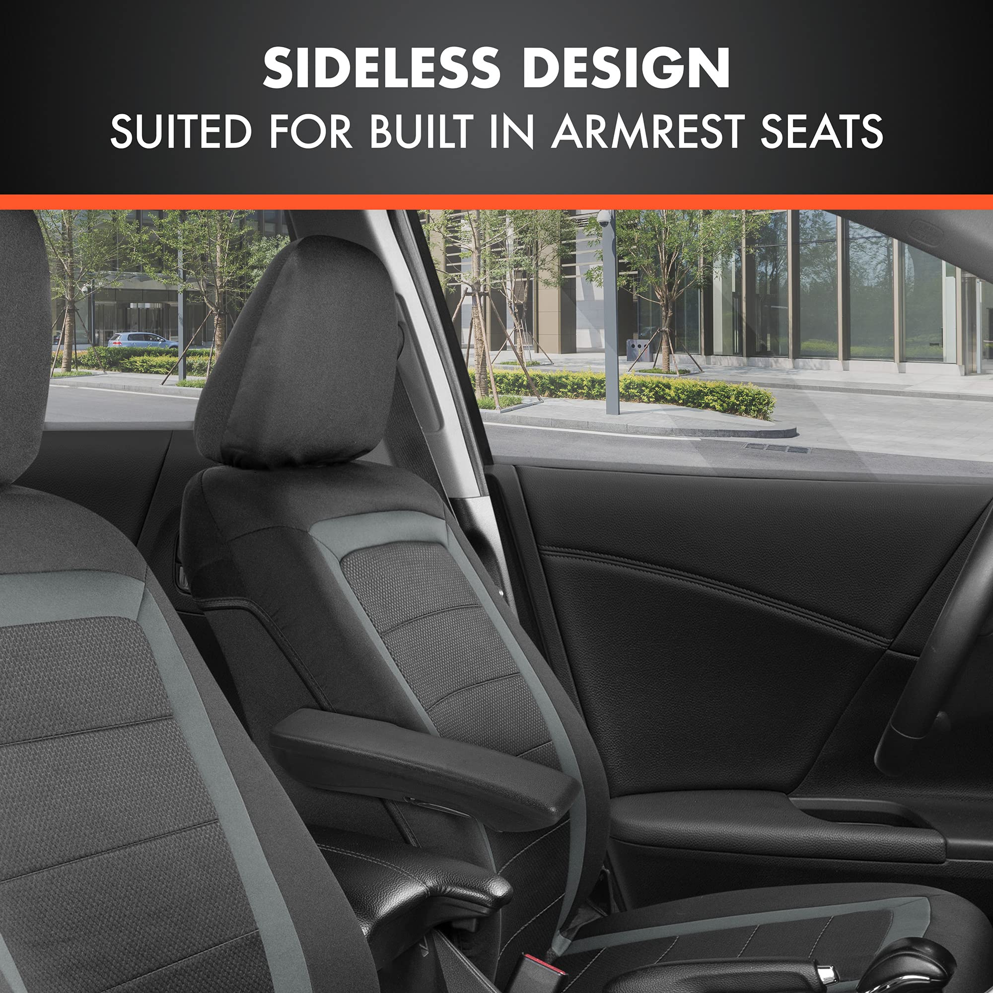 BDK carXS FreshMesh Car Seat Covers Full Set - Breathable Mesh Front Seat Covers with Split Bench Back Seat Protector, Universal Fit for Cars Trucks Vans & SUVs - Perfect for Road Trips, Commuting & Pet Protection