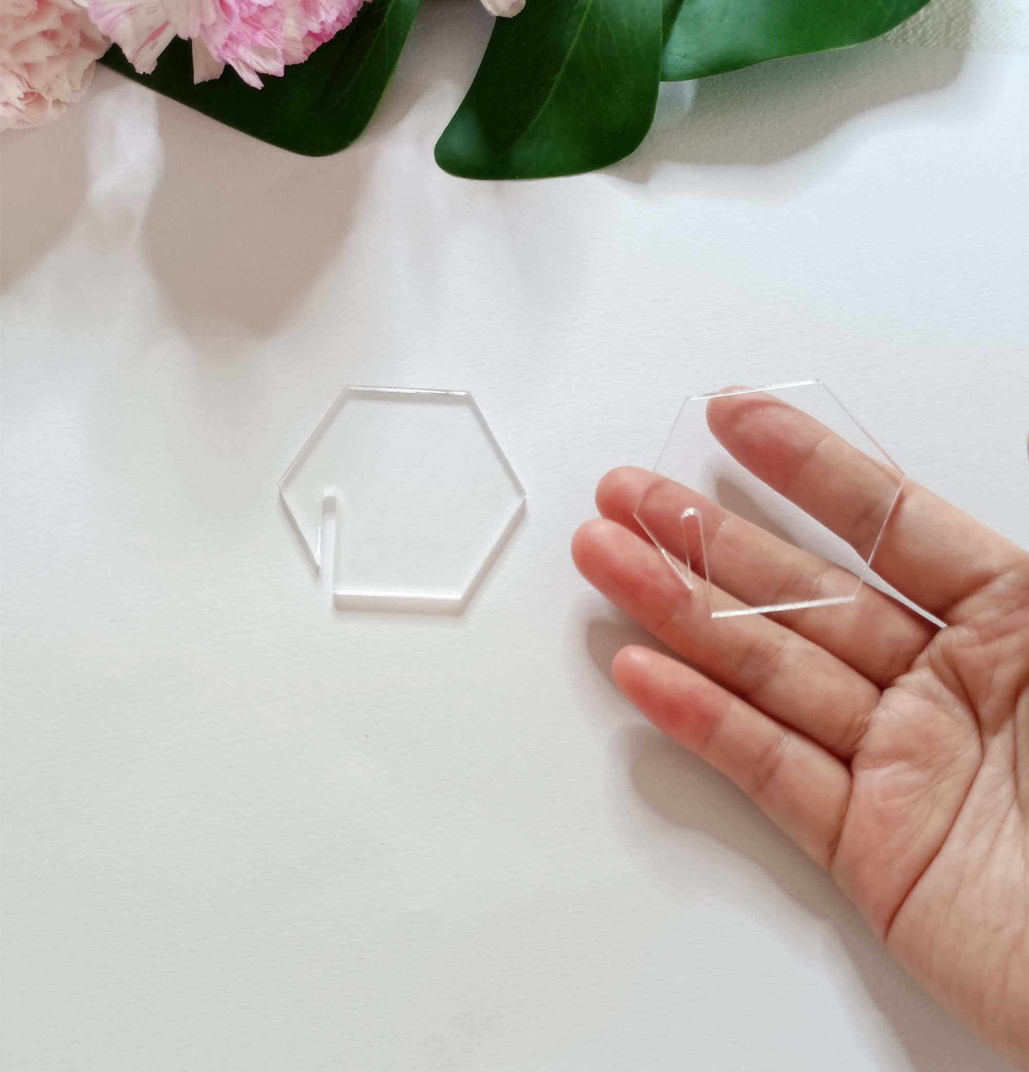 20pcs Clear Acrylic Blank Hexagon Champagne Glass Markers - Wedding Favors, Party Decorations, Baby Shower Supplies - Perfect for Drink Labeling, Table Setting & Event Decor