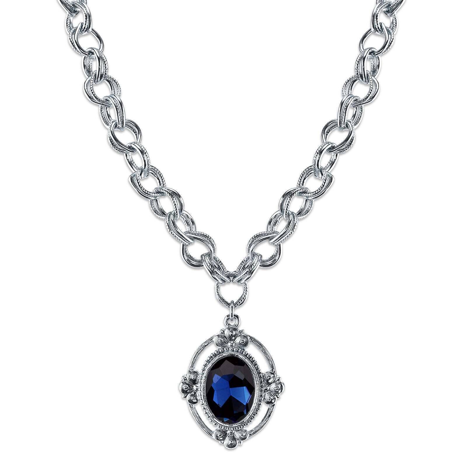 1928 Jewelry Austrian Crystal Pendant Necklace - 16