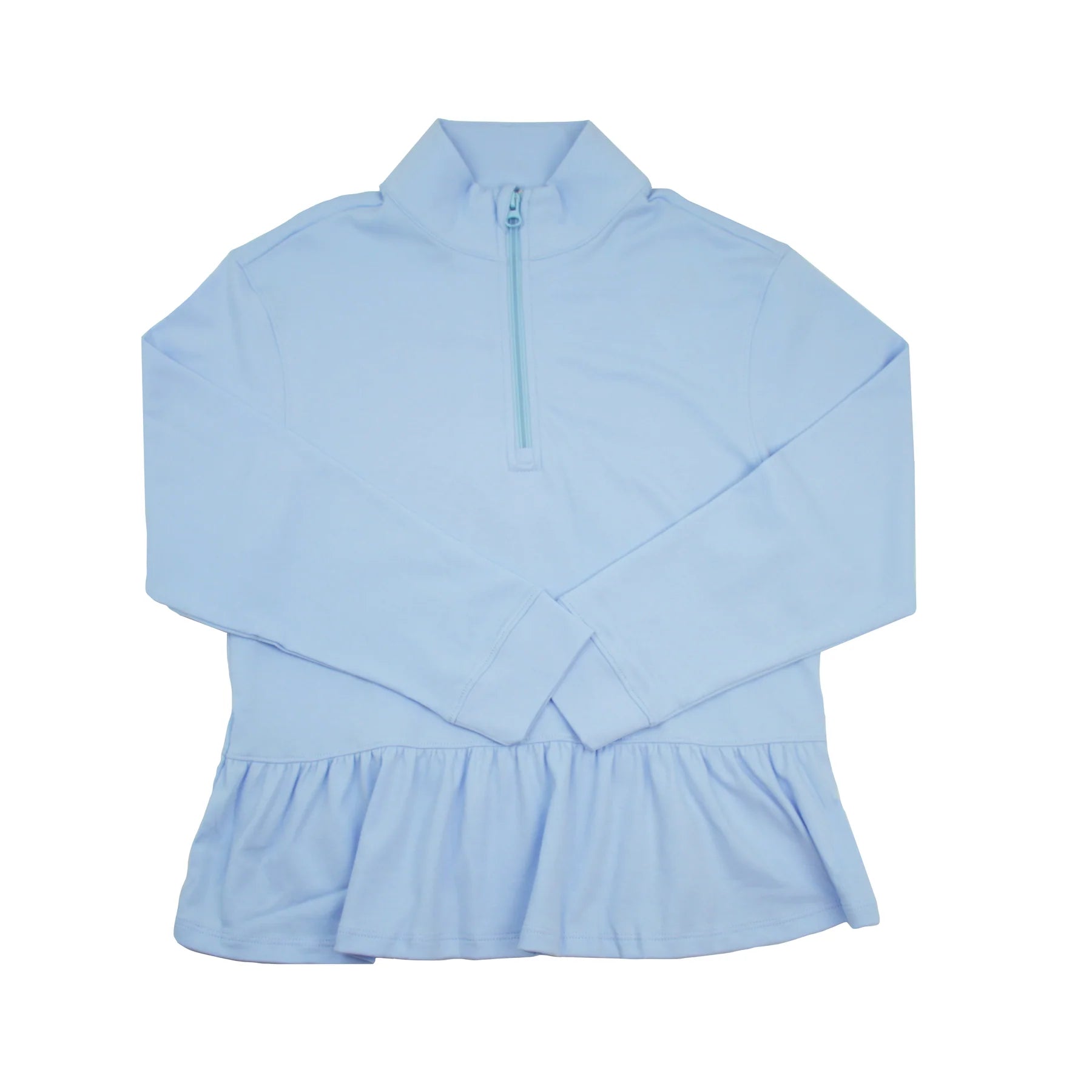 Be Elizabeth Light Blue Peplum 1/4 Zip Jacket for Women | Stylish Casual Outerwear for Spring & Fall | Perfect for Office, Date Night & Weekend Outings