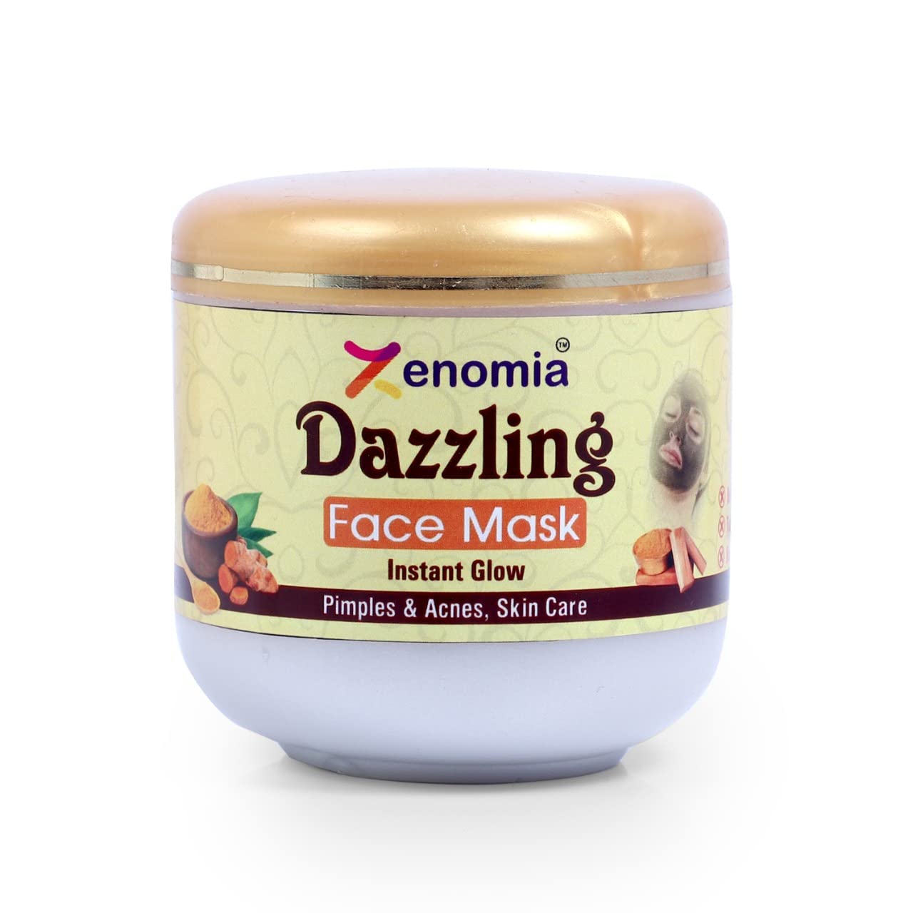 Zenomia Dazzling Face Mask – 100g | Natural & Chemical-Free Skin Care for Women | Deep Cleansing to Remove Blackheads, Acne & Pimples | Whitening & Brightening Facial Treatment | Perfect for Daily Skincare & Spa Night Routine
