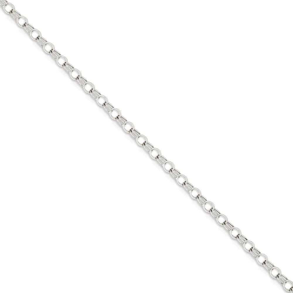 14K Solid White Gold 3mm Double Link Chain Charm Bracelet for Women | Elegant Jewelry Gift for Birthday, Anniversary & Special Occasions | IceCarats Fine Handmade Accessories