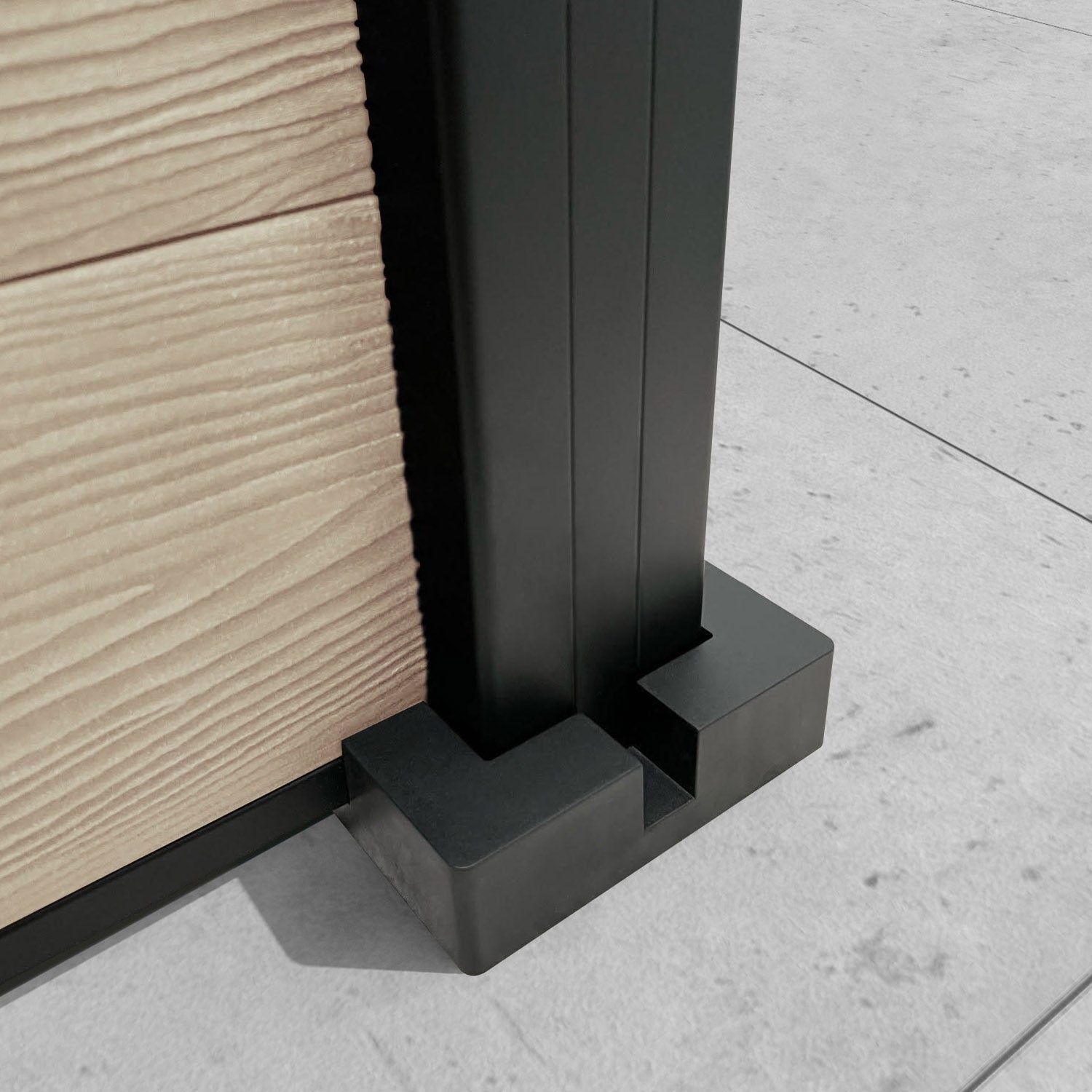 Classic Linea Fence Panel - Light Oak Wood with Aluminum Posts | Durable Outdoor Privacy Fence for Backyard, Garden & Pool Area