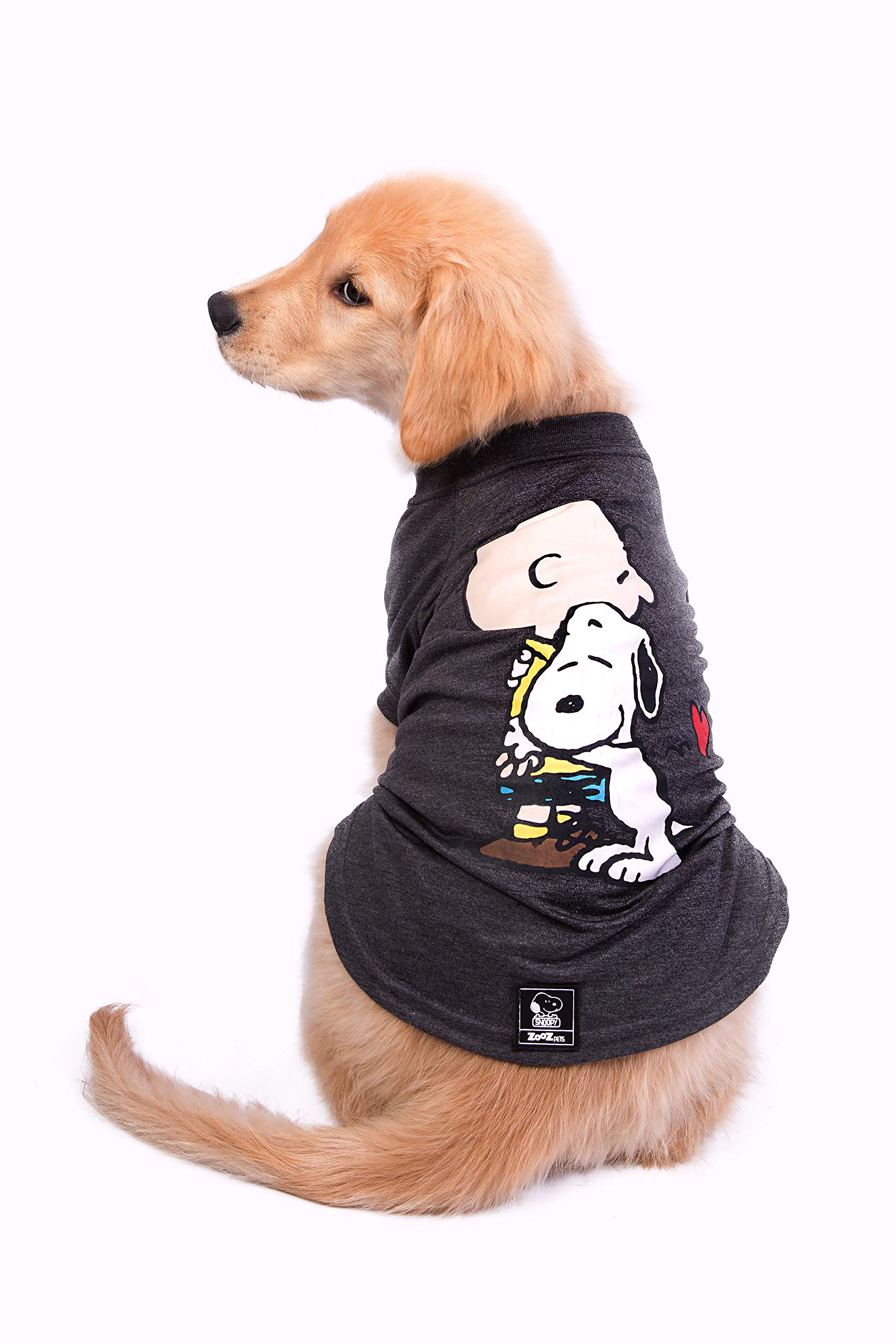 Official Snoopy Brand Dog Shirt (M, Graphite) - Lightweight & Breathable Pet Clothes for Small & Large Dogs - 7 Unique Designs & Colors - Machine Washable - Perfect for Walks, Photos & Special Occasions