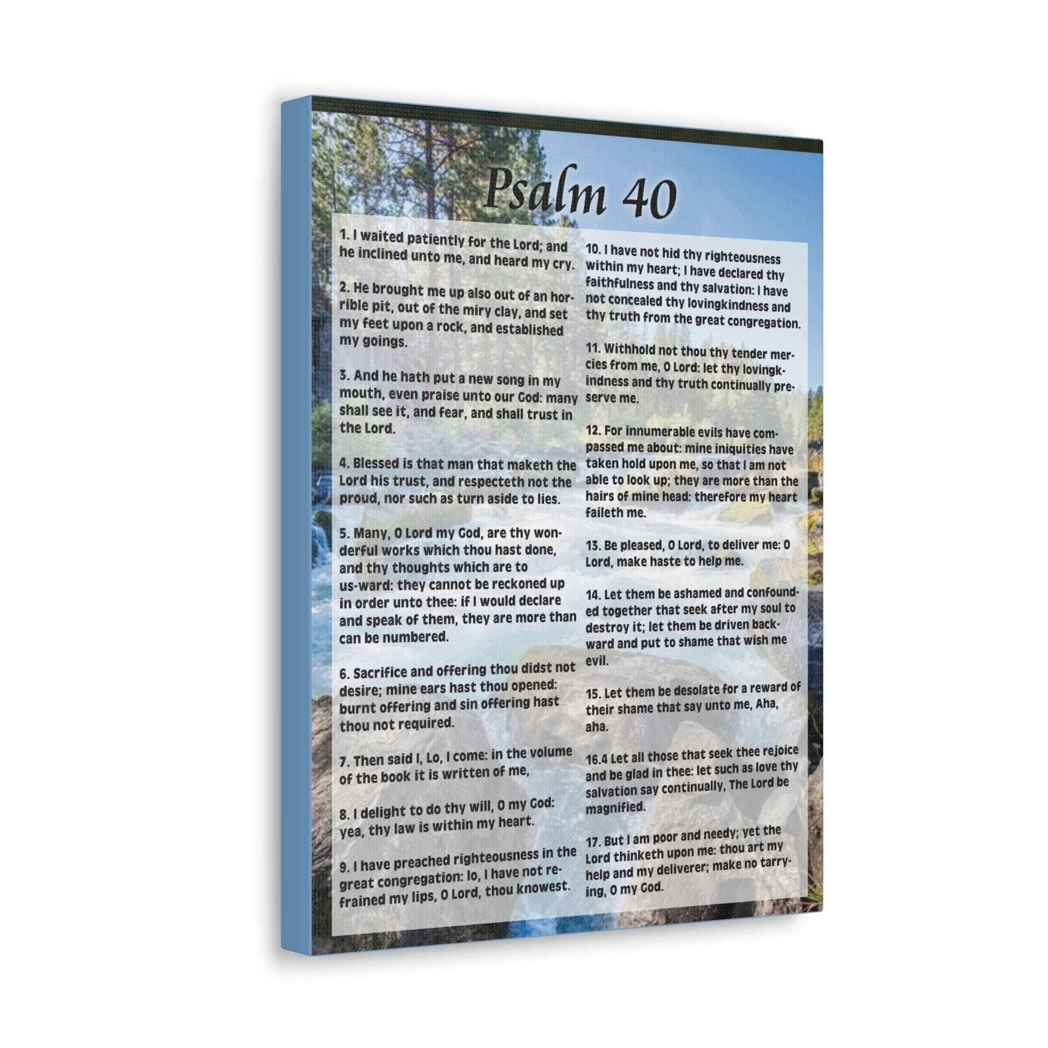 Beautiful Bible Art Canvas - Psalm 40 'My Deliverer Heard Me' - Inspirational Christian Wall Decor for Home, Church & Office - Perfect Gift for Weddings, Baptisms & Religious Occasions