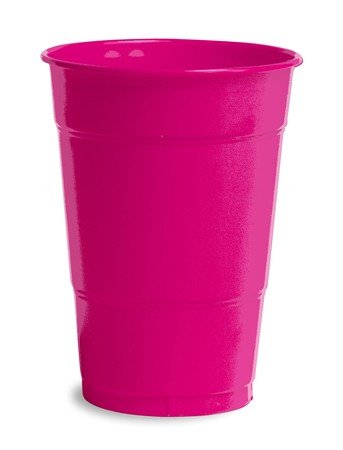 240-Pack Hot Magenta Pink 16oz Plastic Party Cups | Disposable Drinking Tumblers for Weddings, BBQs, Pool Parties & Events