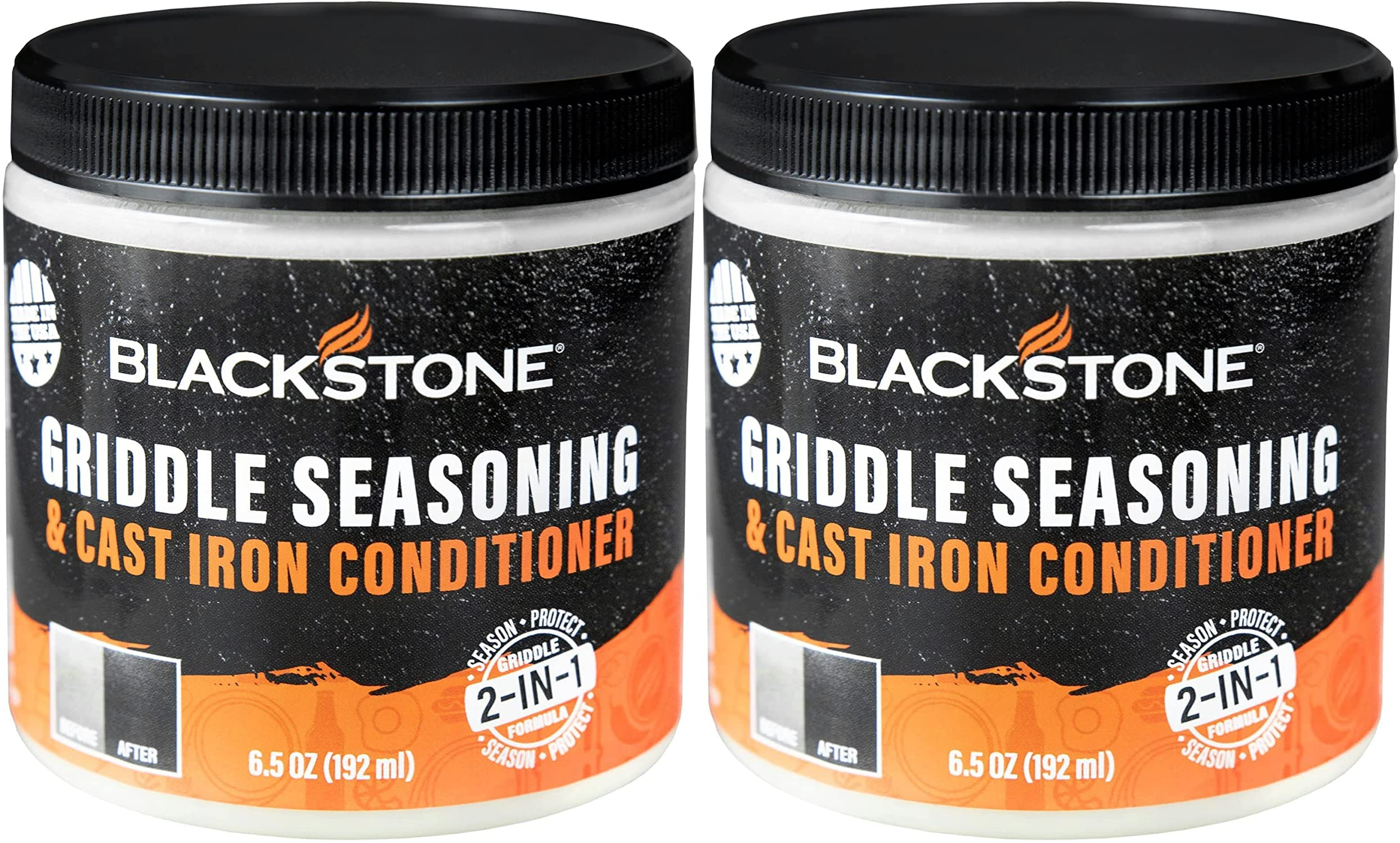 2-Pack Blackstone Griddle Seasoning & Conditioner Kit - 2-in-1 Griddle Formula for Cast Iron & Steel Griddles - Perfect for Outdoor Cooking, Camping & Backyard BBQs