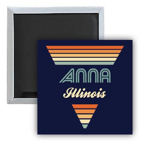 Vintage Anna Illinois 2.5 x 2.5-Inch Retro Fridge Magnet - Collectible Souvenir & Decorative Kitchen Accessory for Refrigerators, Lockers & Metal Surfaces