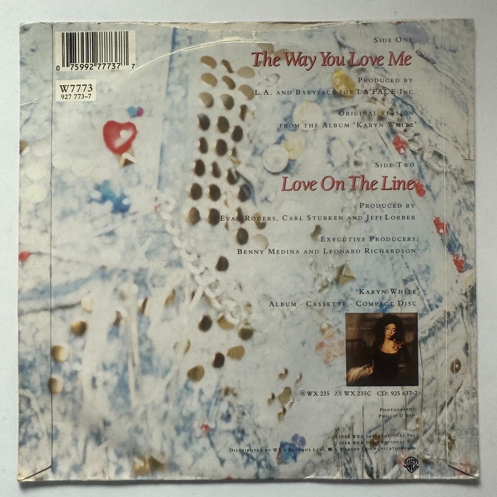 Karyn White - The Way You Love Me 45 RPM Vinyl Single (W7773) | UK 1988 Pressing | Perfect for Vintage Music Collectors & 80s Dance Parties