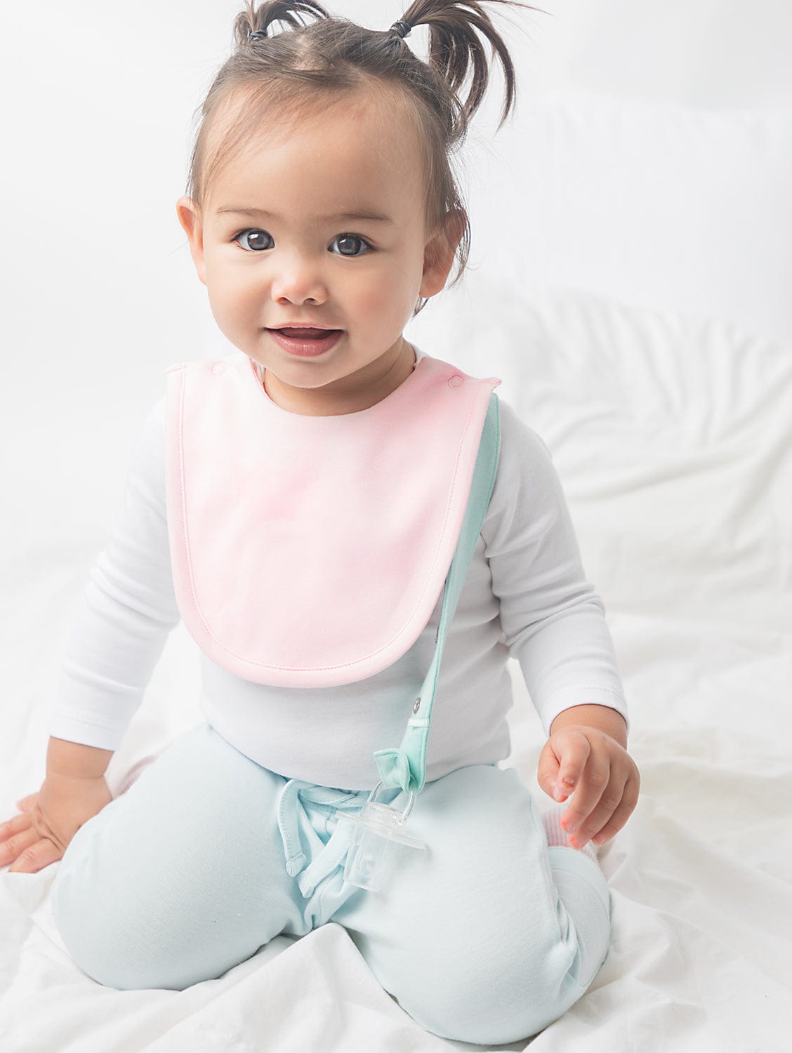 Organic Cotton Baby Bibs - Soft & Absorbent White Drool Bibs for Infants & Toddlers - Perfect for Feeding, Teething & Messy Playtime