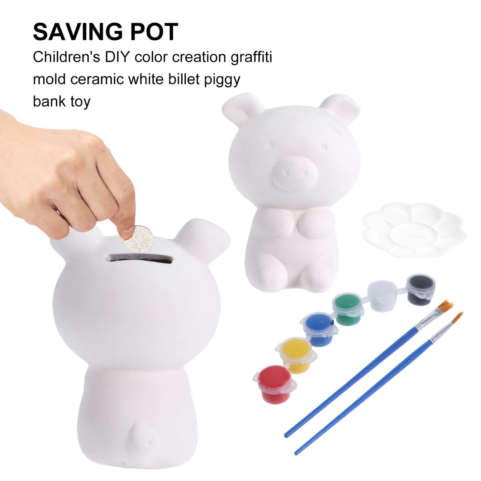DIY Paint Your Own Ceramic Piggy Bank Kit - Unfinished White Ceramic Bank for Kids & Adults - Creative Painting Craft for Birthday Gifts & Home Decor (Pig Shape) - Perfect for Art Classes, Party Activities & Family Bonding Time