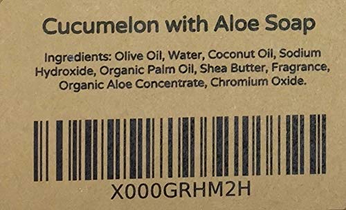 YANKEETRADERS All Natural Vegan Cucumelon & Aloe Handmade Soap - 2 Pack Bars for Sensitive Skin Care, Gentle Cleansing & Daily Moisturizing