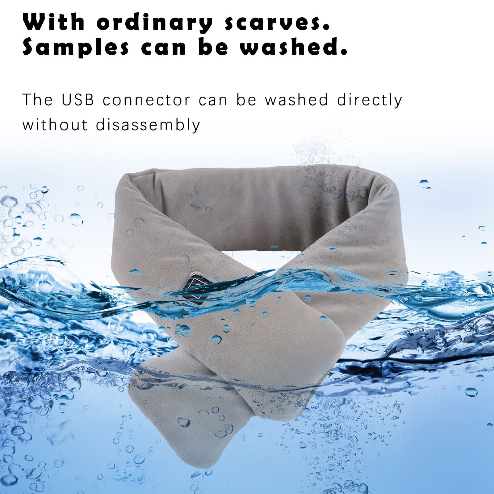 USB Rechargeable Electric Heated Scarf for Women & Men - Soft Winter Warmth Therapy Scarf with Smart Heating - Perfect for Outdoor Activities, Commuting, and Cold Weather Comfort
