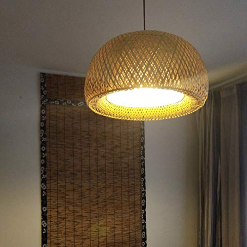 LITFAD Double-Decker Bamboo Pendant Light - 12
