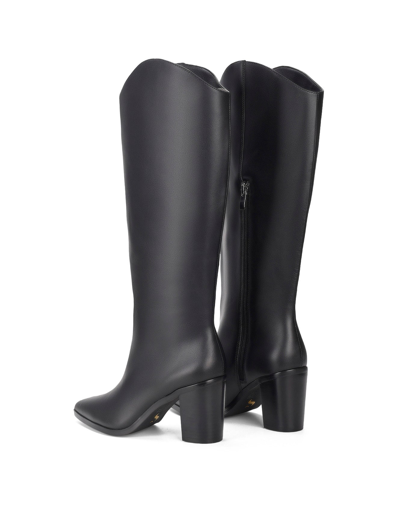 Clinton Women's Black Leather Long Boots - Stylish Knee-High Winter Boots for Fashion & Outdoor Wear