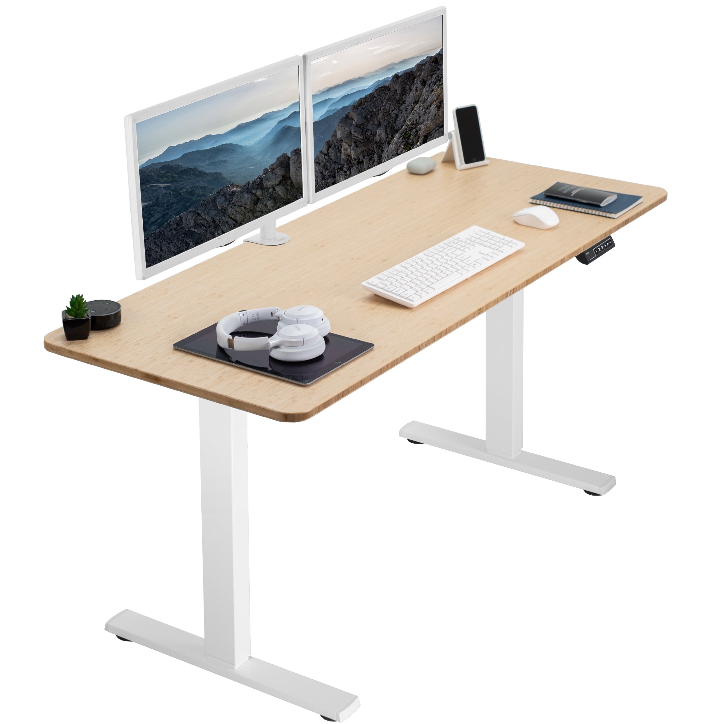 1B Solid Top Series Single Motor Electric Standing Desk with Push Button Memory Controller - Perfect for Home Office, Gaming & Workspace Ergonomics