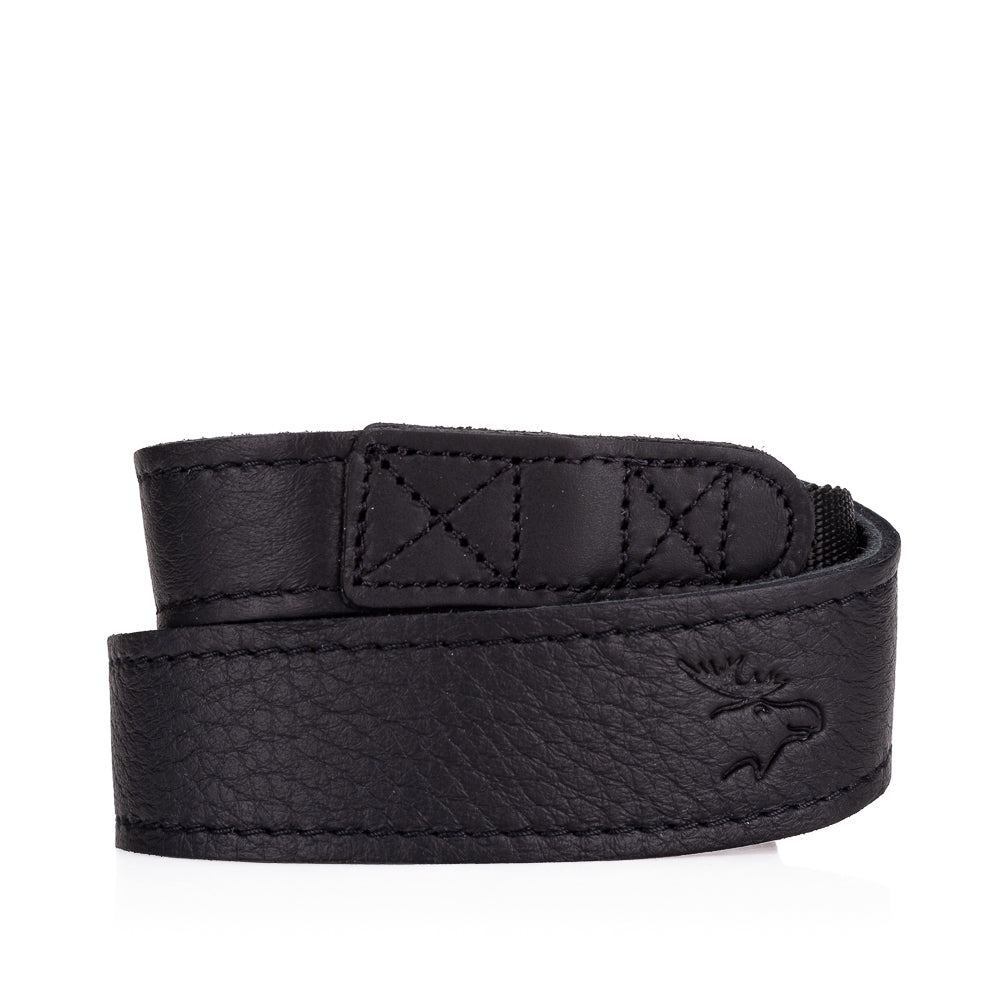 EDDYCAM 35mm Wide Elk Leather Neck Strap with Black Stitching - Premium Mongolian Yak Leather Camera Strap for DSLR, Mirrorless & Film Cameras - Comfortable & Durable Photography Accessory for Travel, Street & Portrait Photography