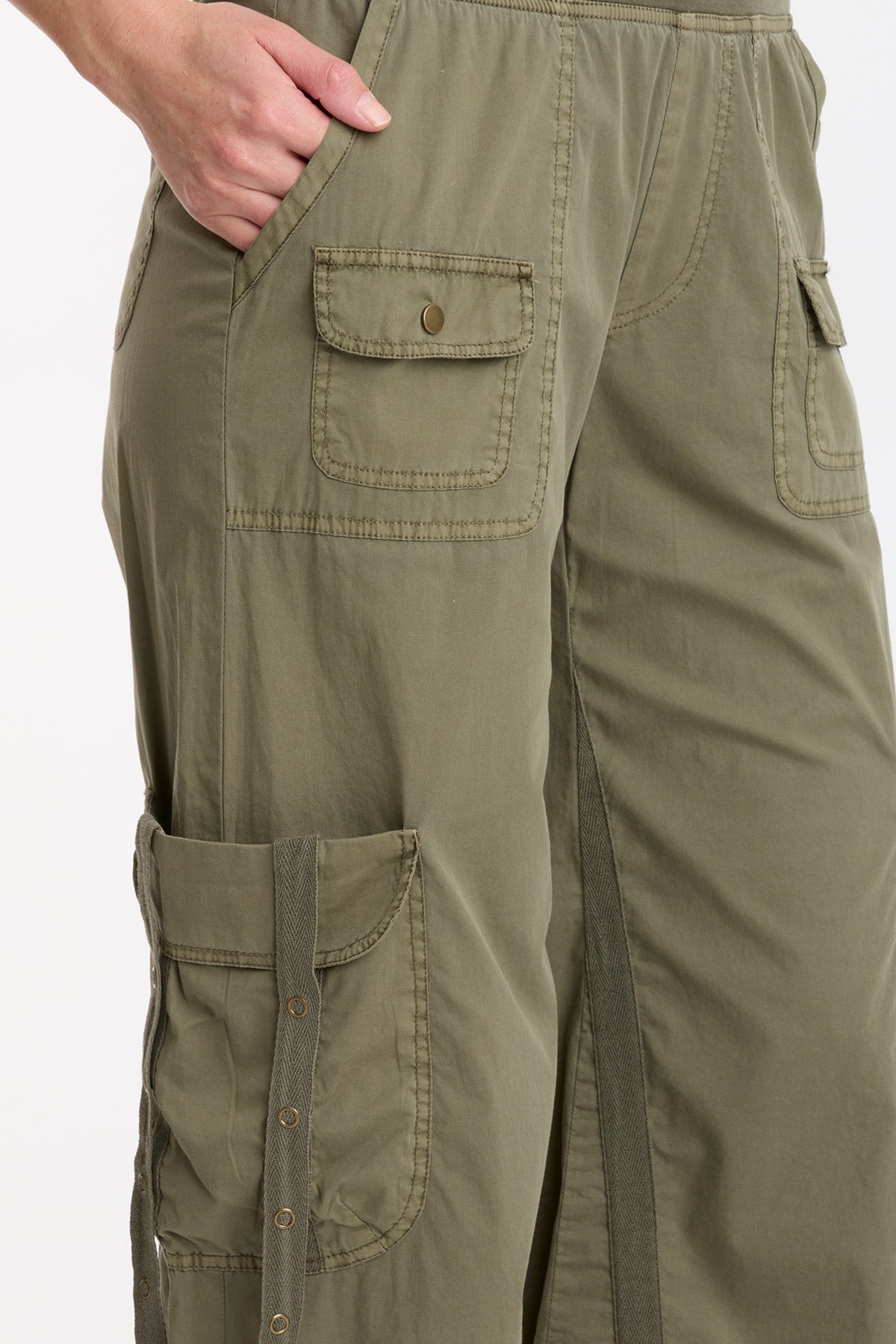 Femke Brio Poplin Cargo Crop Pants - Women's High Waisted Casual Shorts with Pockets | Perfect for Summer, Travel, and Outdoor Activities